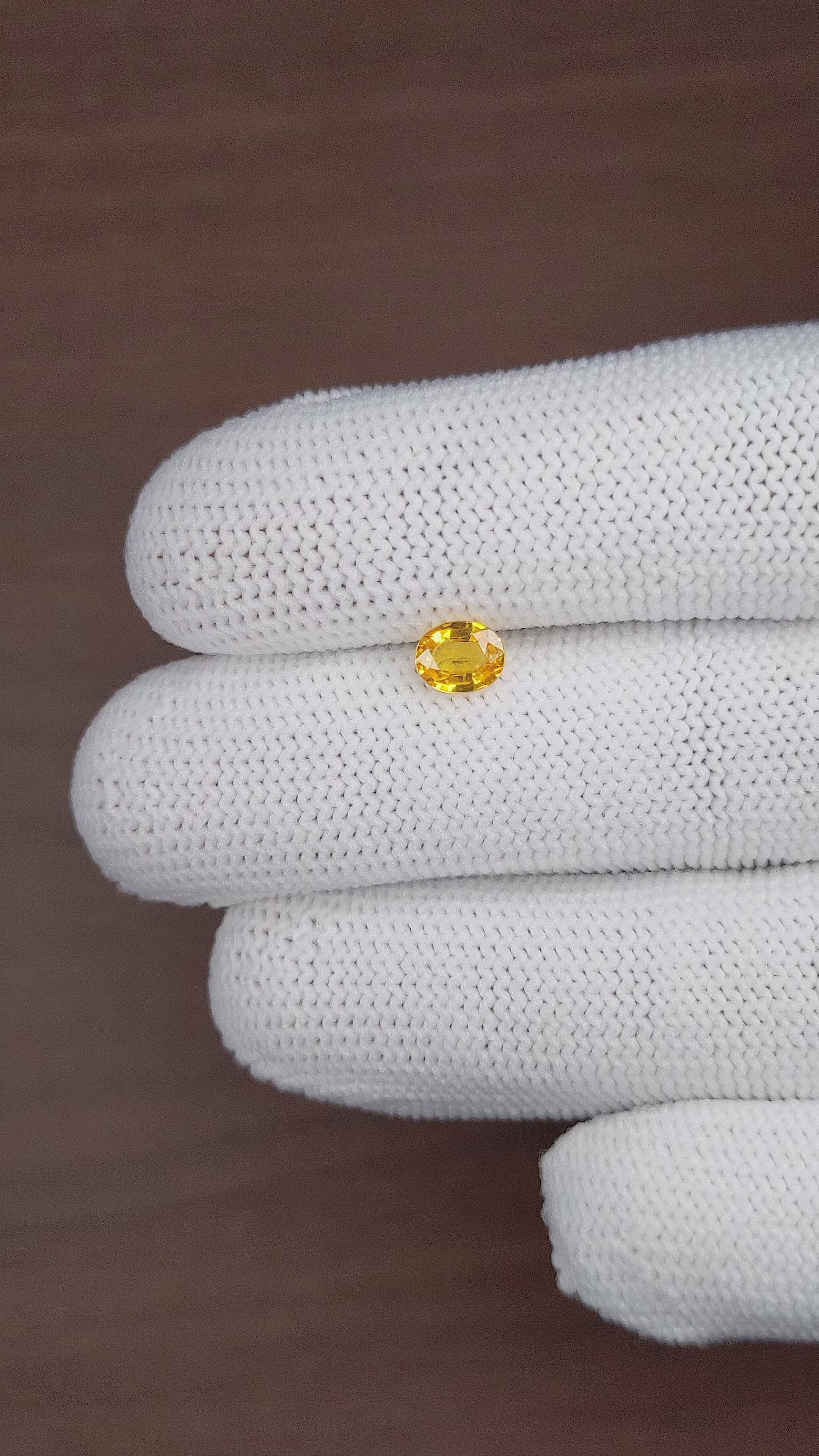 0.67 Ct. Yellow Sapphire from Madagascar Size Video