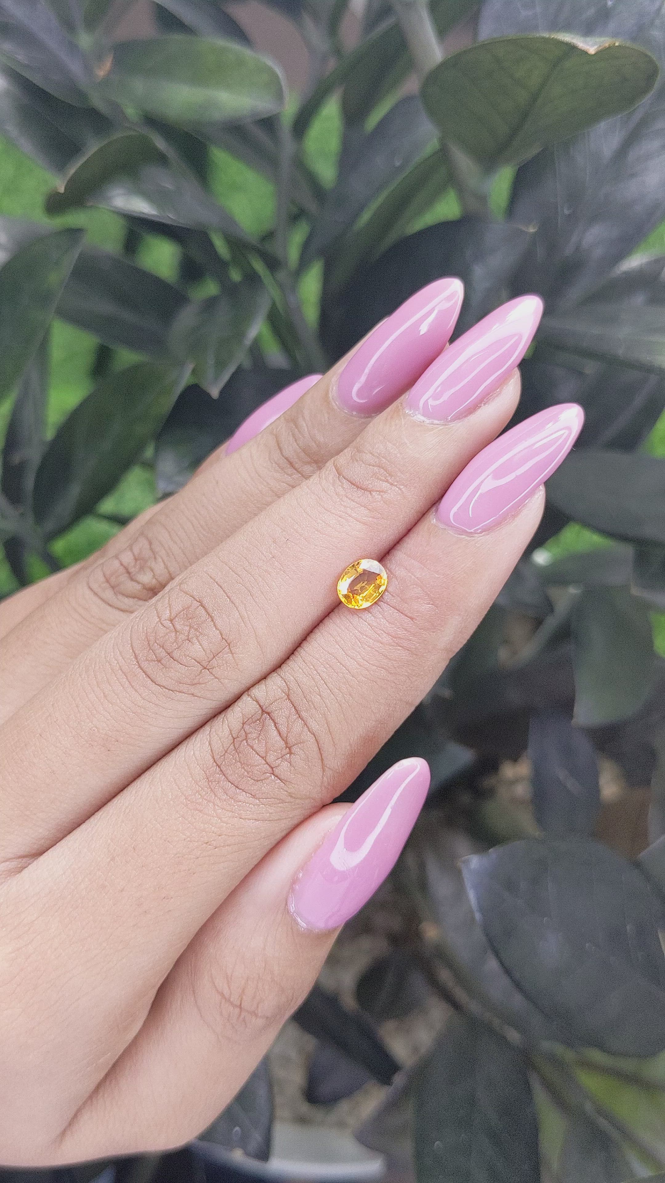 0.67 Ct. Yellow Sapphire from Madagascar Size Video