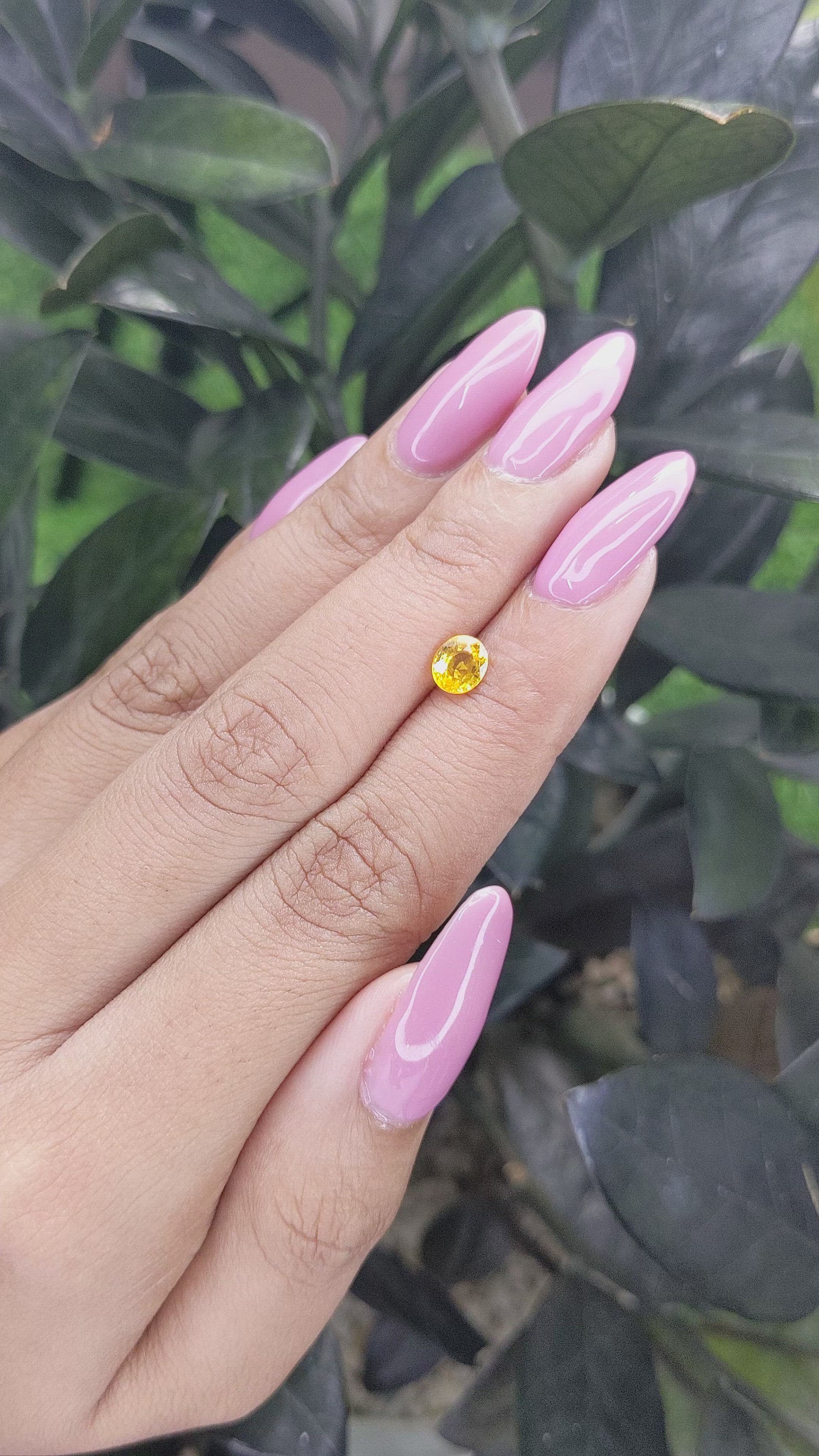 0.81 Ct. Yellow Sapphire from Madagascar Size Video