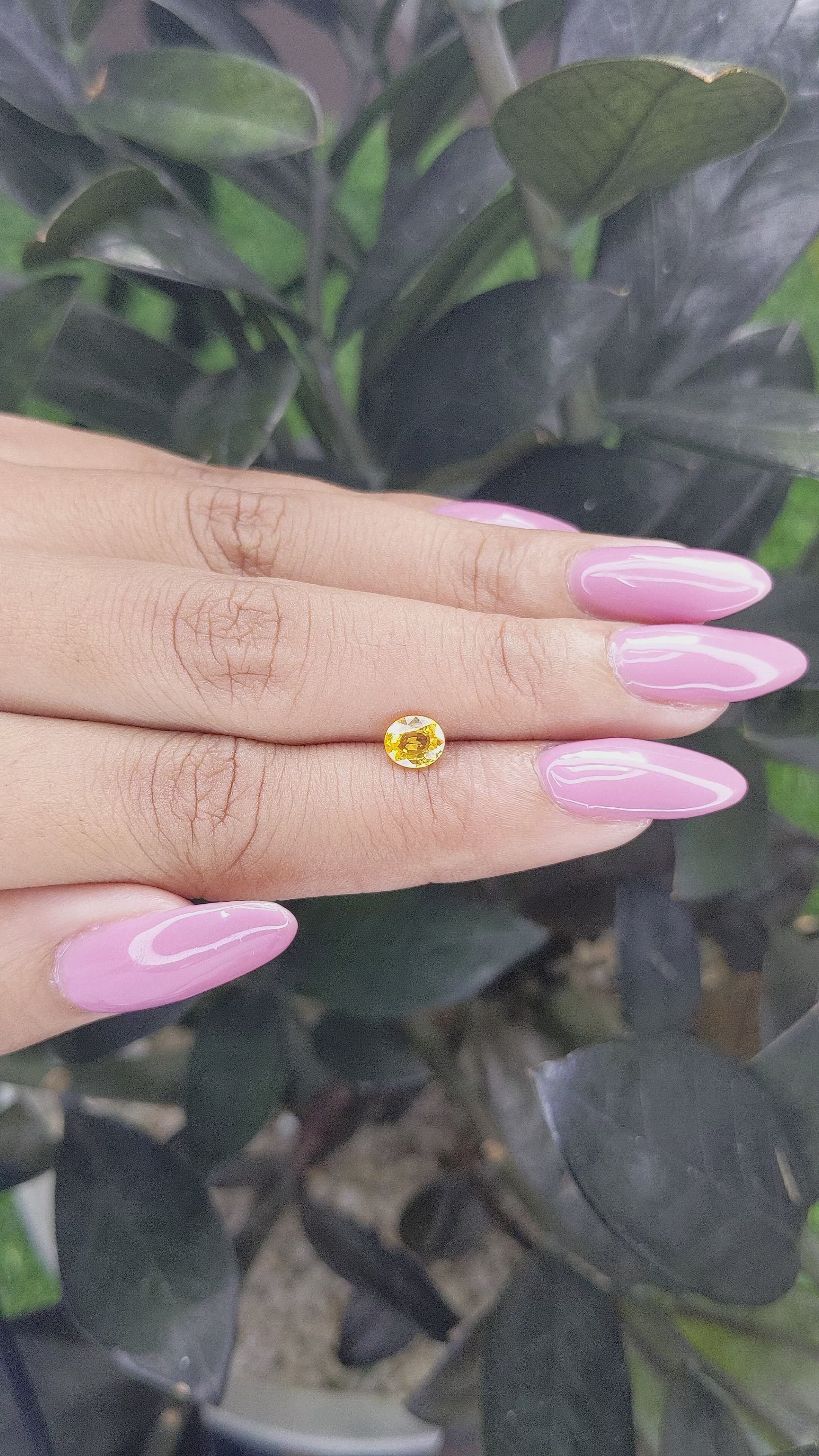 0.81 Ct. Yellow Sapphire from Madagascar Size Video