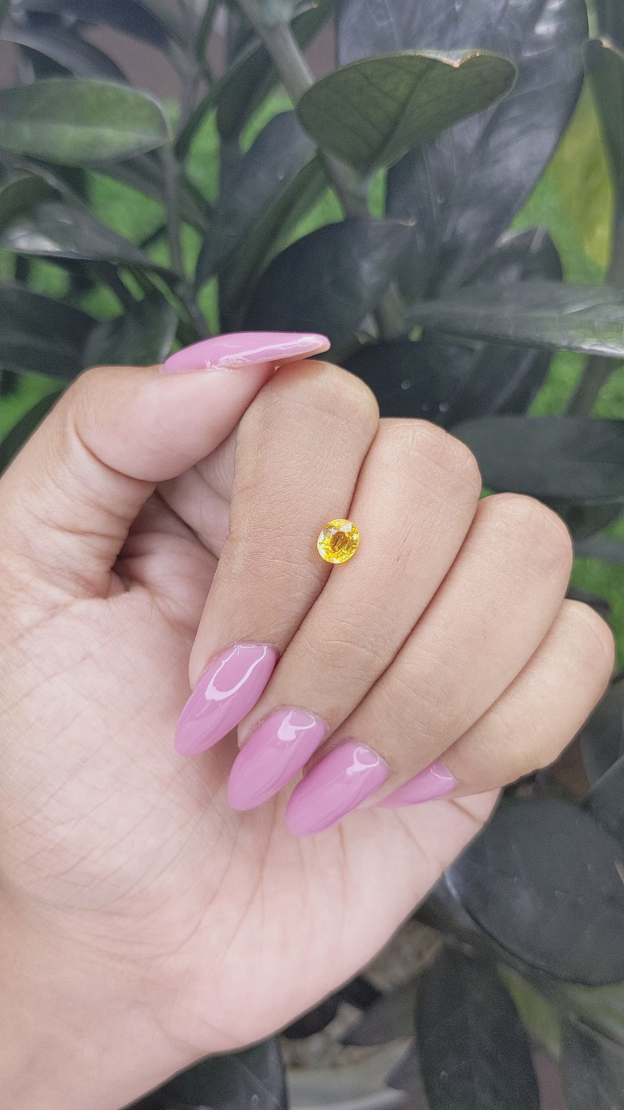 0.81 Ct. Yellow Sapphire from Madagascar Size Video