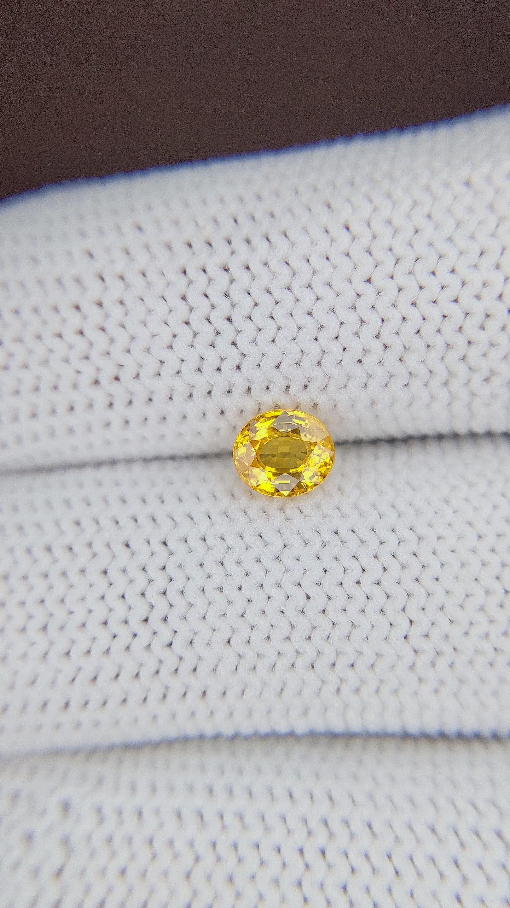 0.81 Ct. Yellow Sapphire from Madagascar Size Video