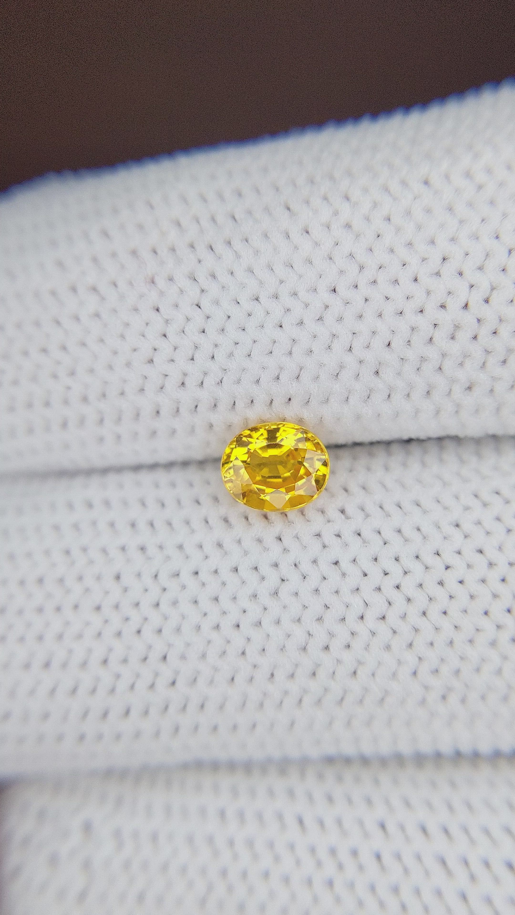 0.80 Ct. Yellow Sapphire from Madagascar Size Video