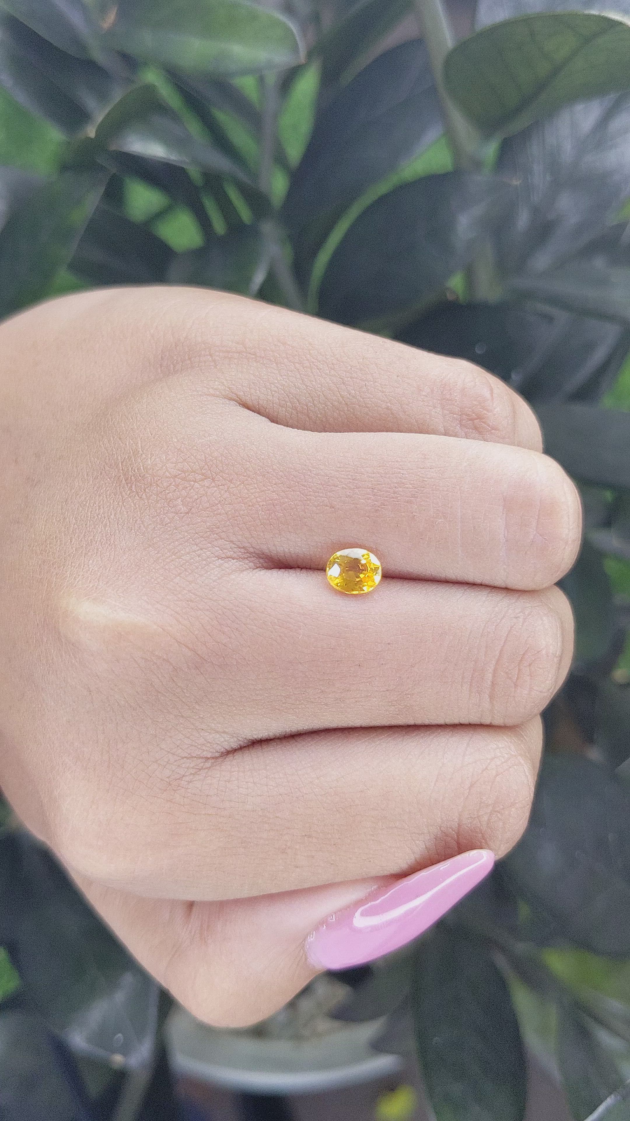 0.80 Ct. Yellow Sapphire from Madagascar Size Video