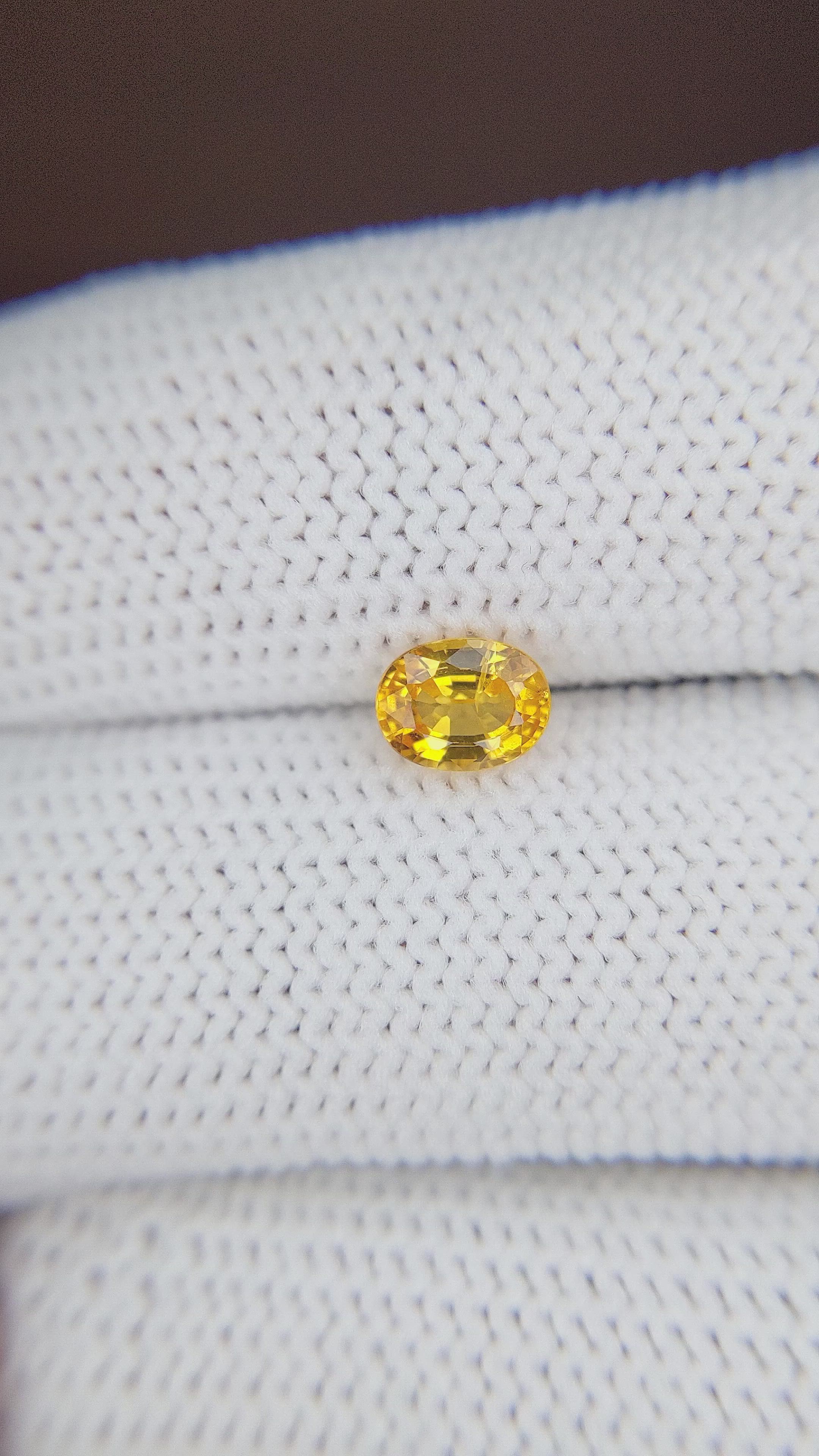 0.82 Ct. Yellow Sapphire from Madagascar Size Video
