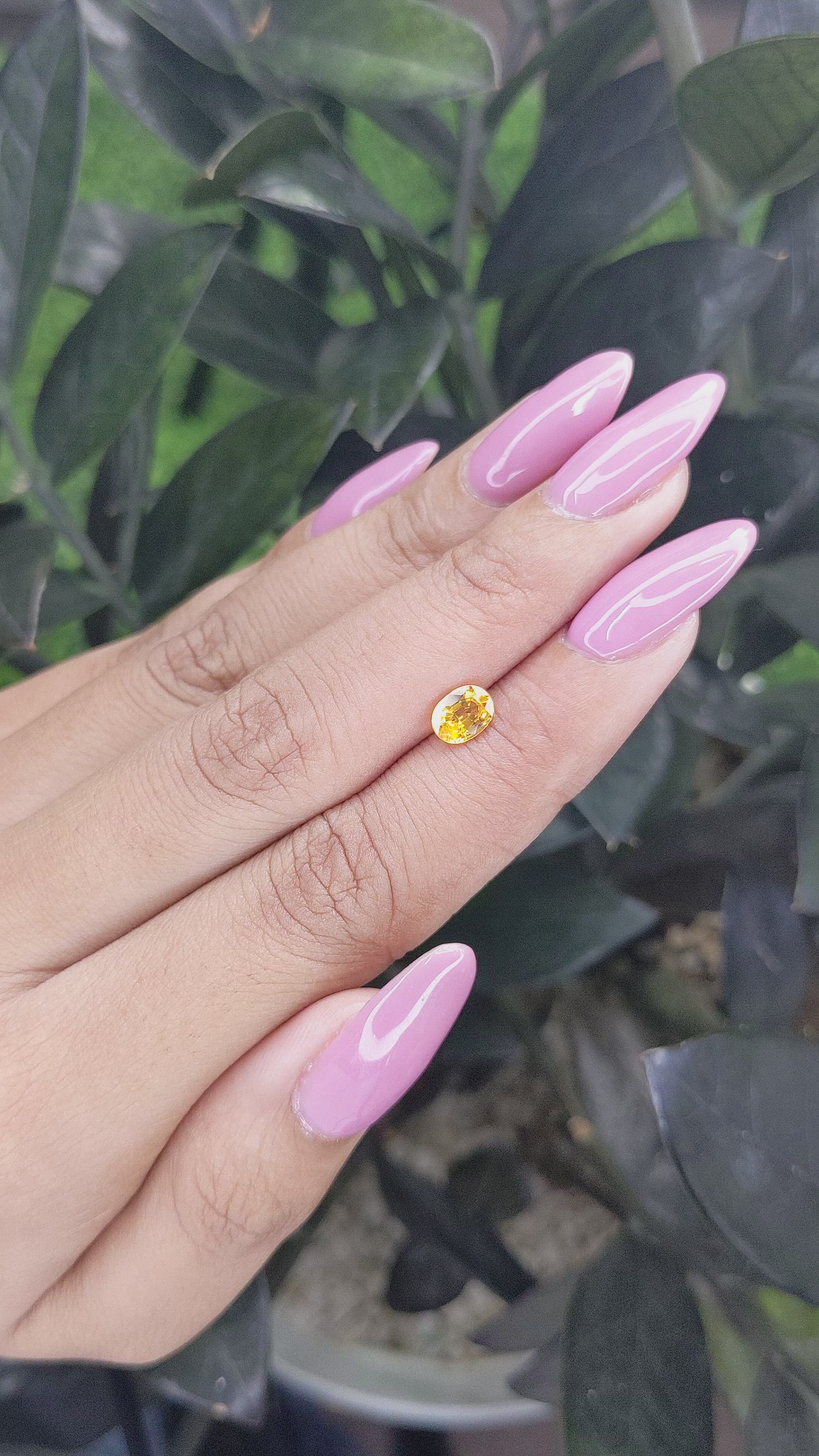 0.82 Ct. Yellow Sapphire from Madagascar Size Video