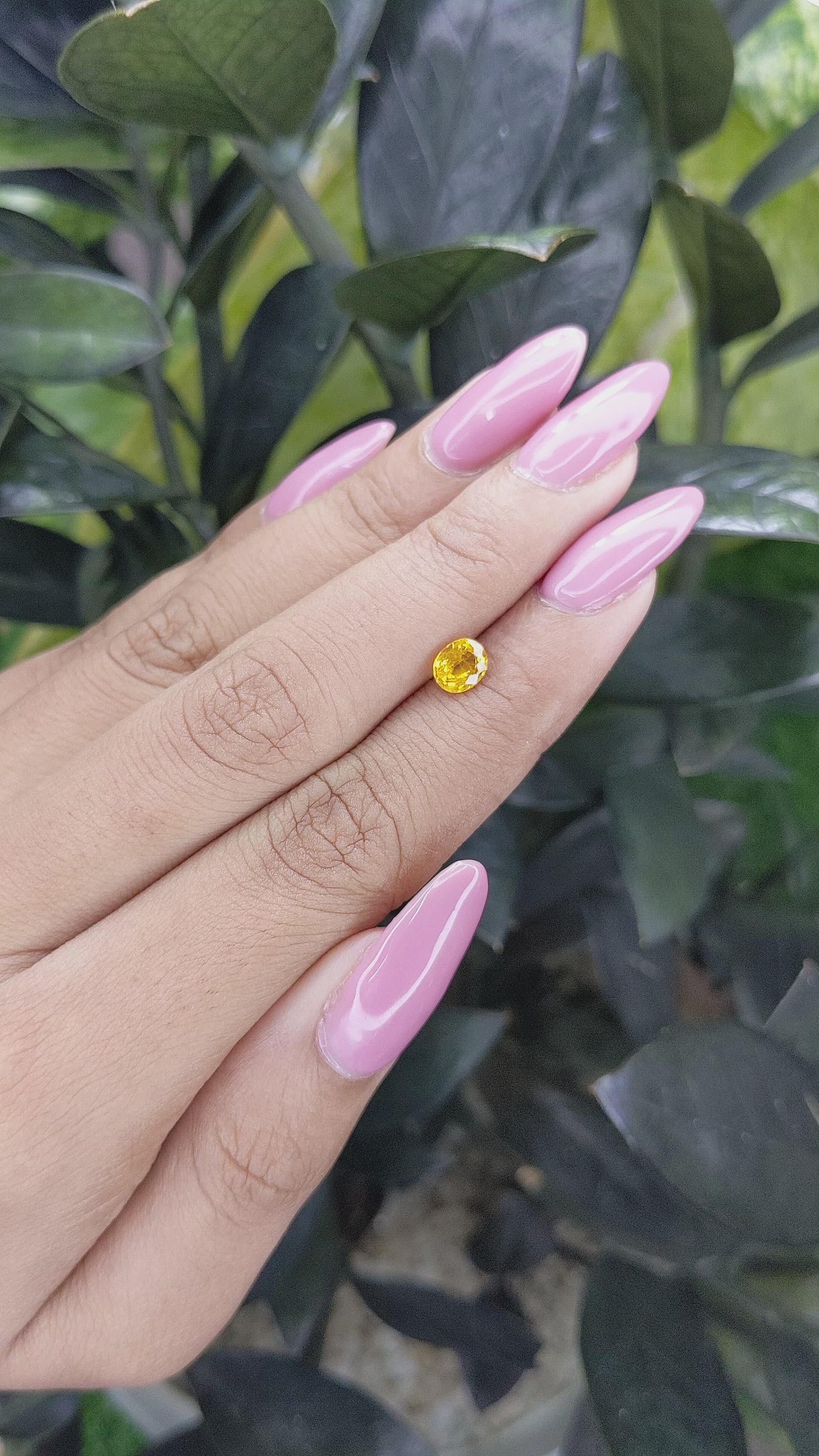 0.92 Ct. Yellow Sapphire from Madagascar Size Video