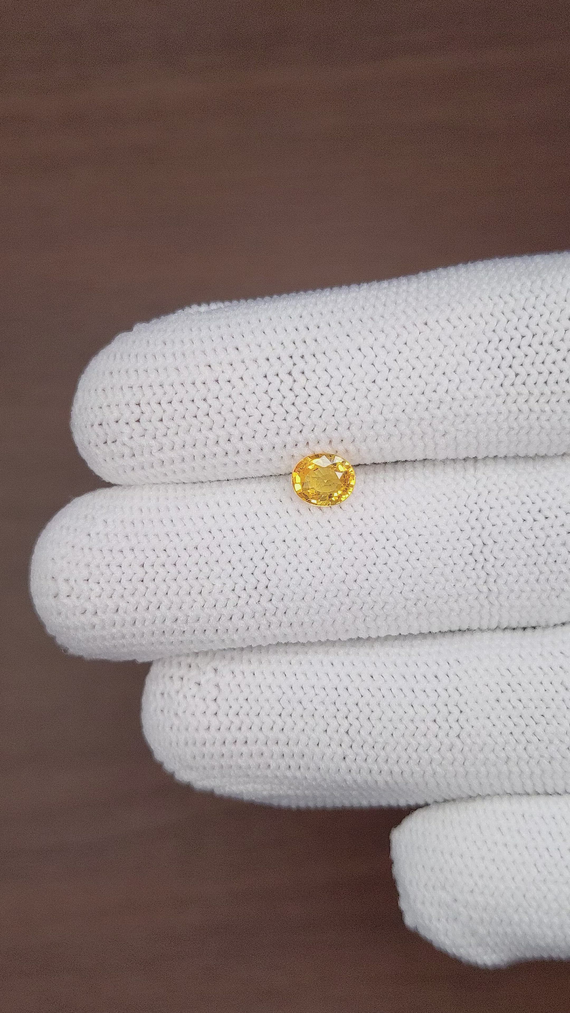 0.71 Ct. Yellow Sapphire from Madagascar Size Video