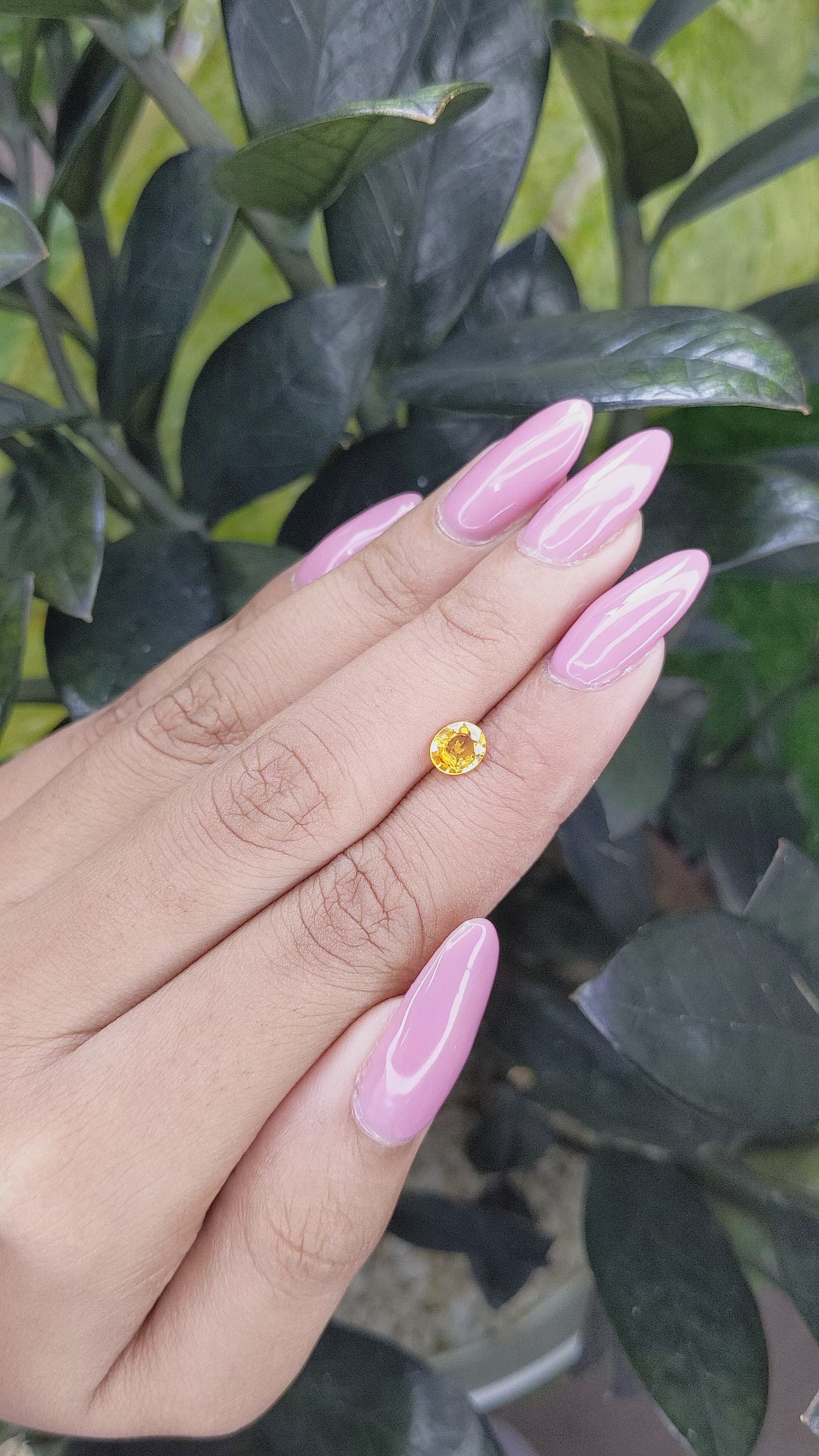 0.71 Ct. Yellow Sapphire from Madagascar Size Video