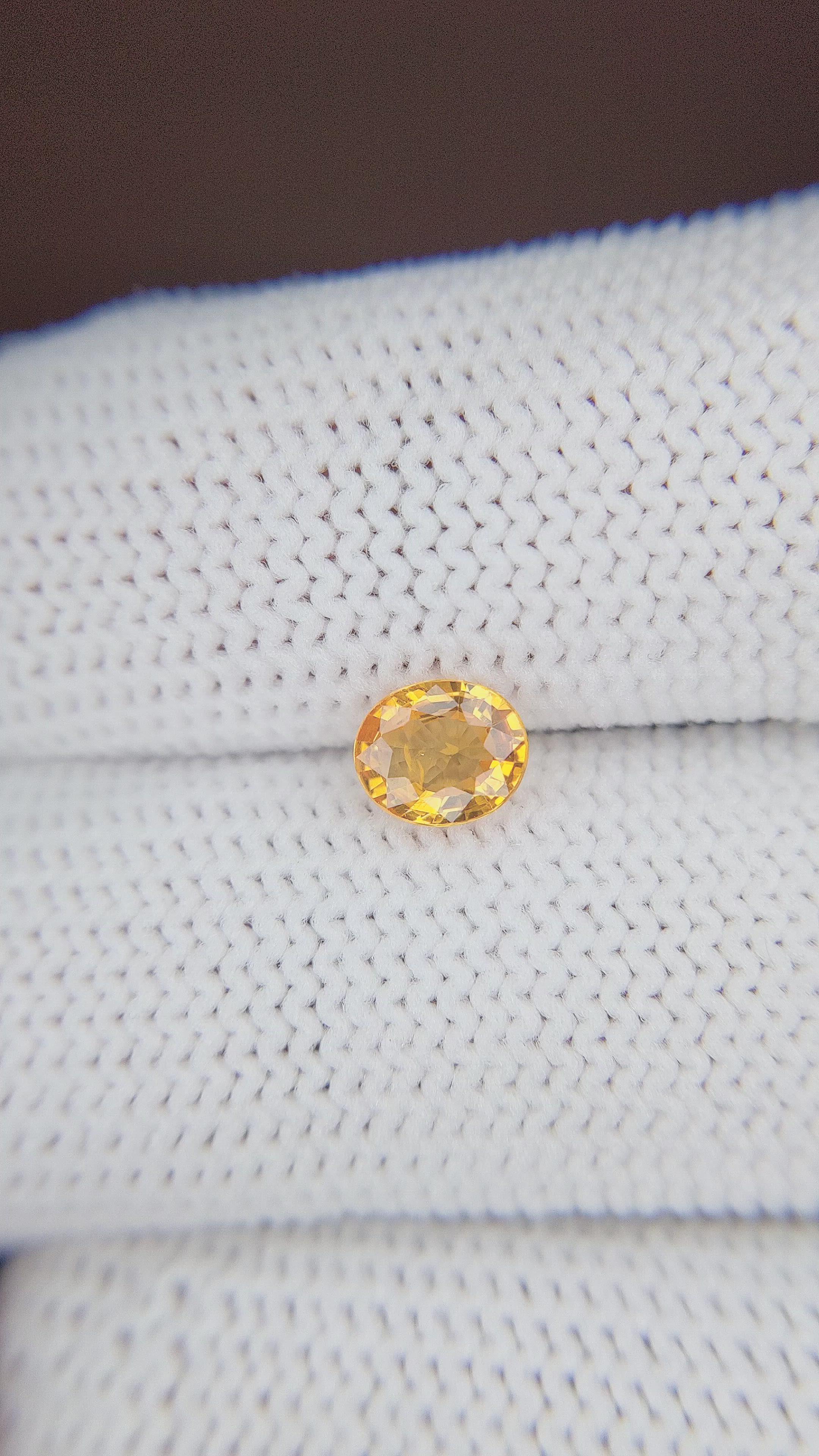 0.71 Ct. Yellow Sapphire from Madagascar Size Video