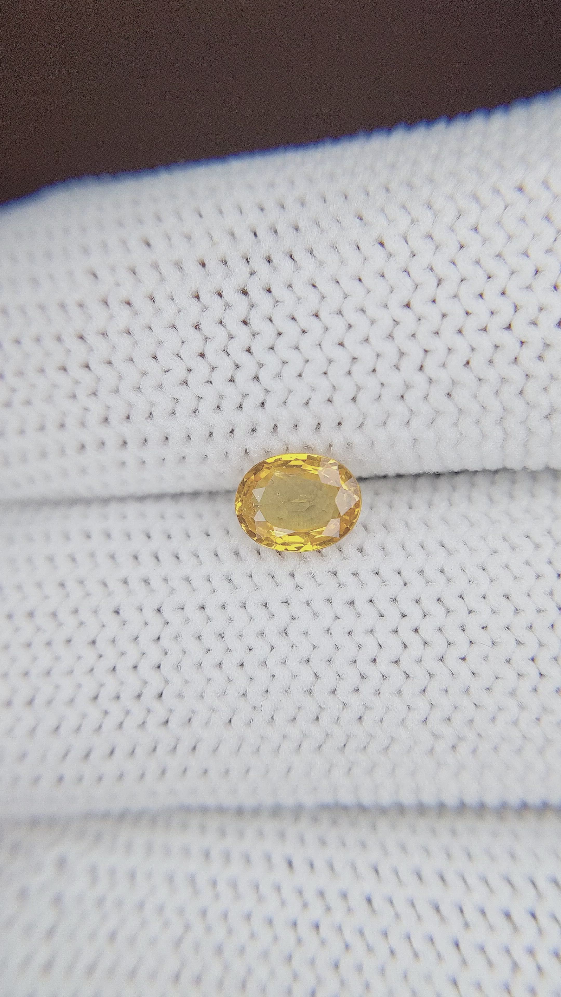 0.78 Ct. Yellow Sapphire from Madagascar Size Video