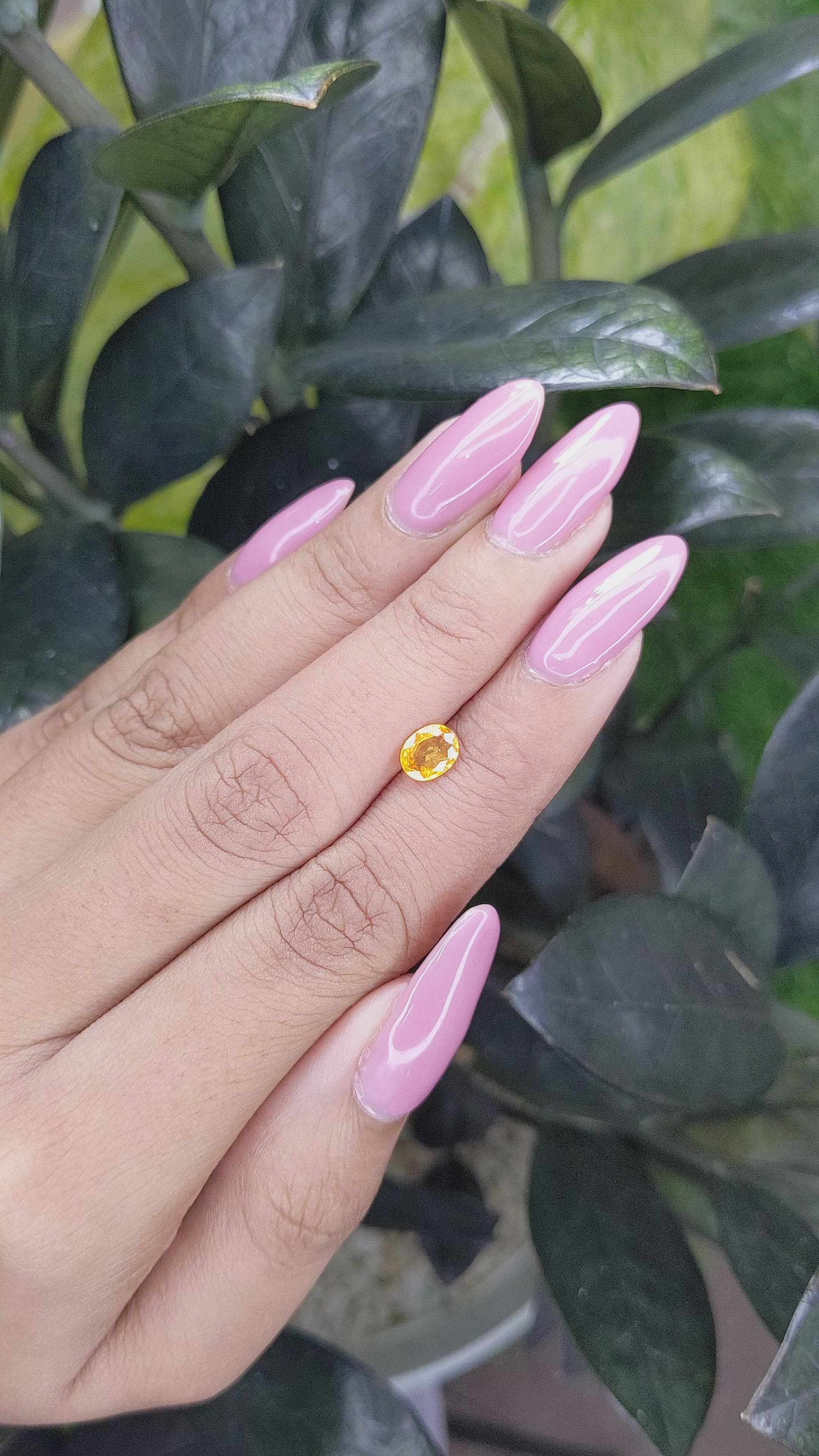 0.78 Ct. Yellow Sapphire from Madagascar Size Video