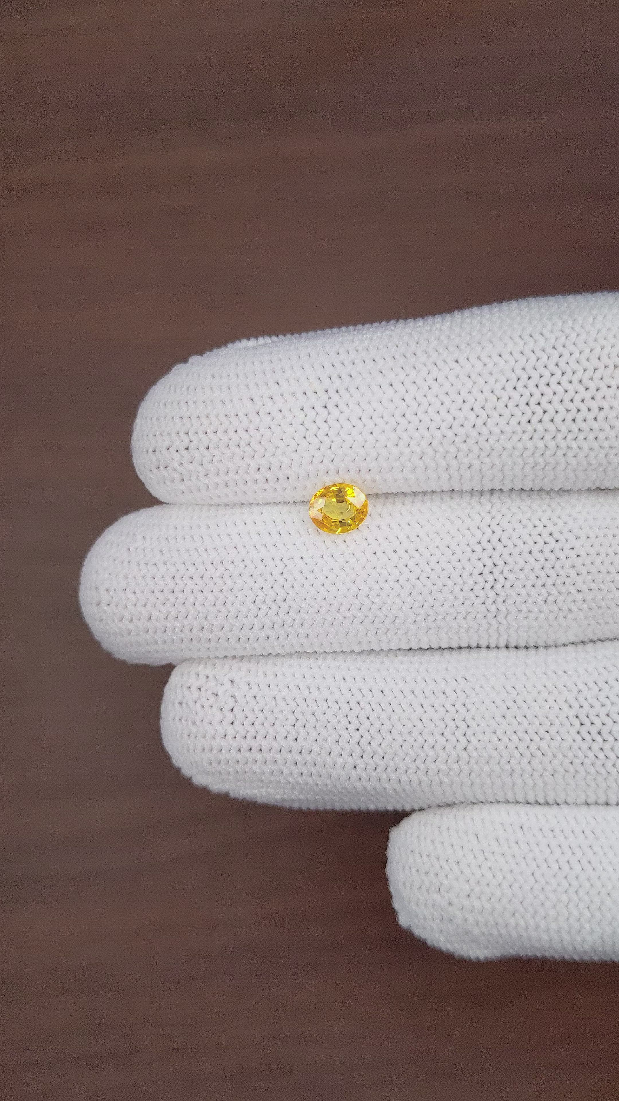 0.83 Ct. Yellow Sapphire from Madagascar Size Video