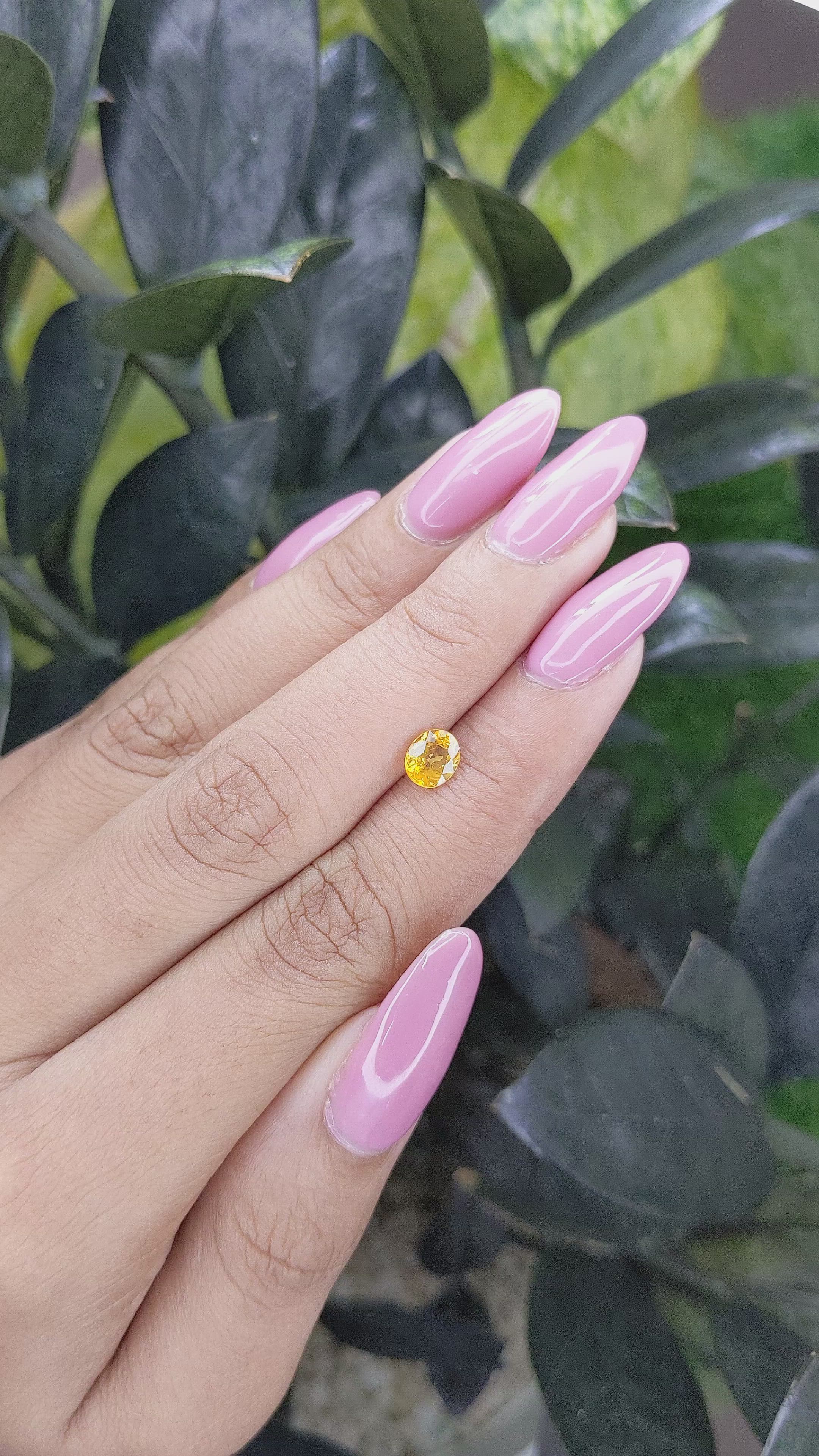 0.83 Ct. Yellow Sapphire from Madagascar Size Video