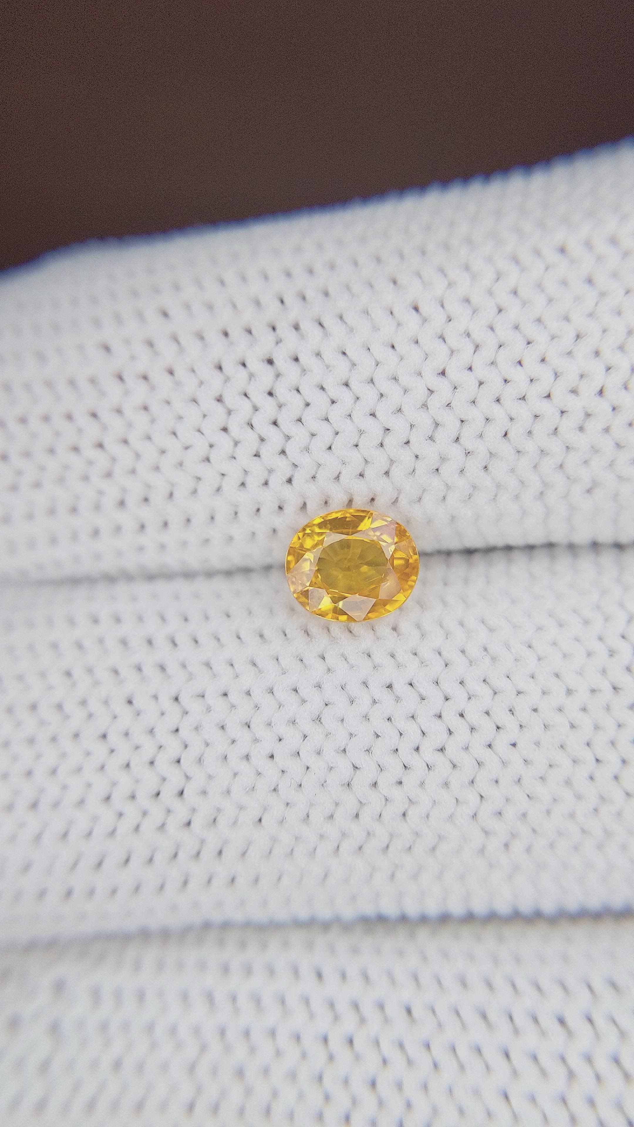0.90 Ct. Yellow Sapphire from Madagascar Size Video