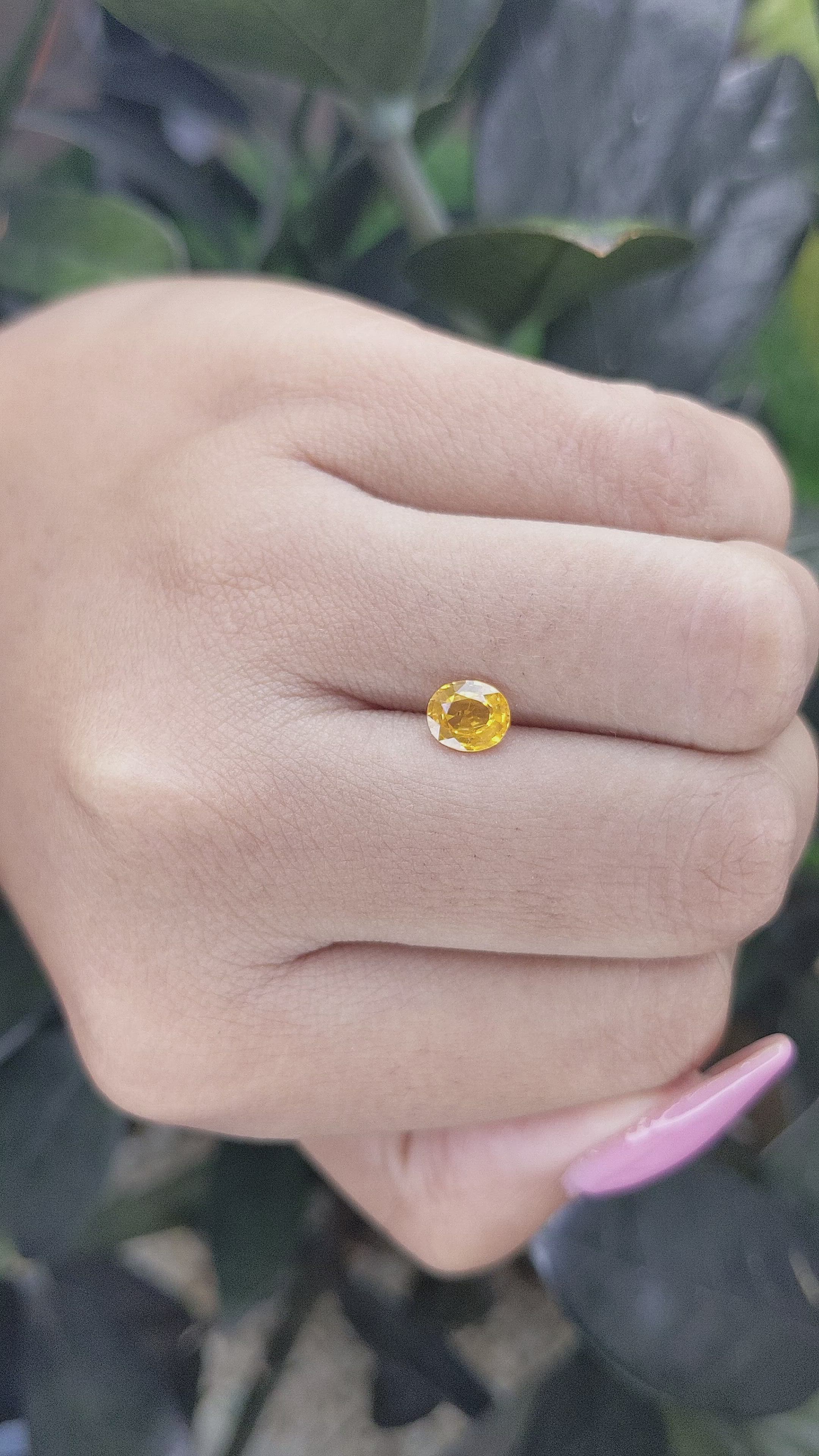 0.90 Ct. Yellow Sapphire from Madagascar Size Video