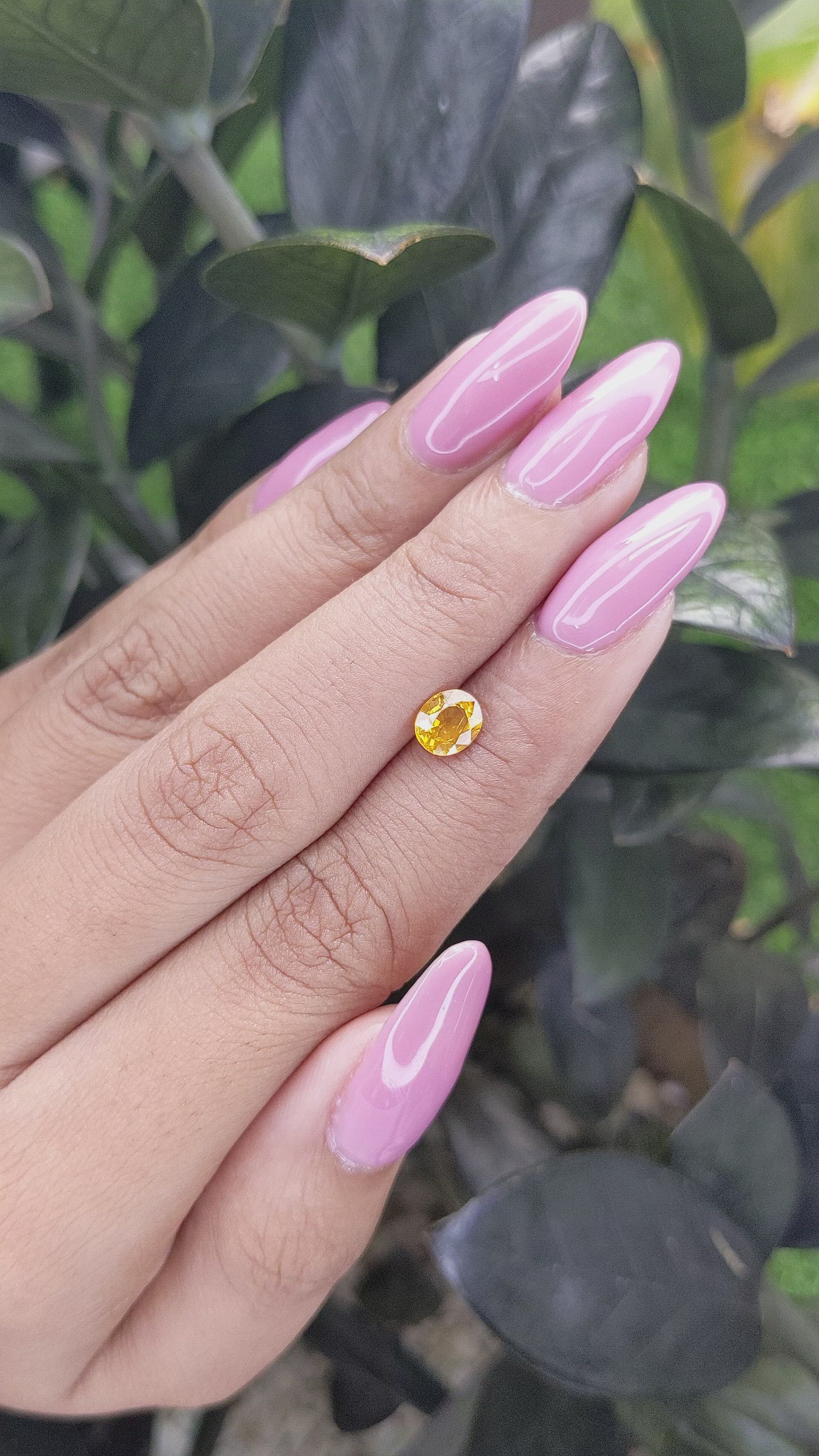 0.90 Ct. Yellow Sapphire from Madagascar Size Video