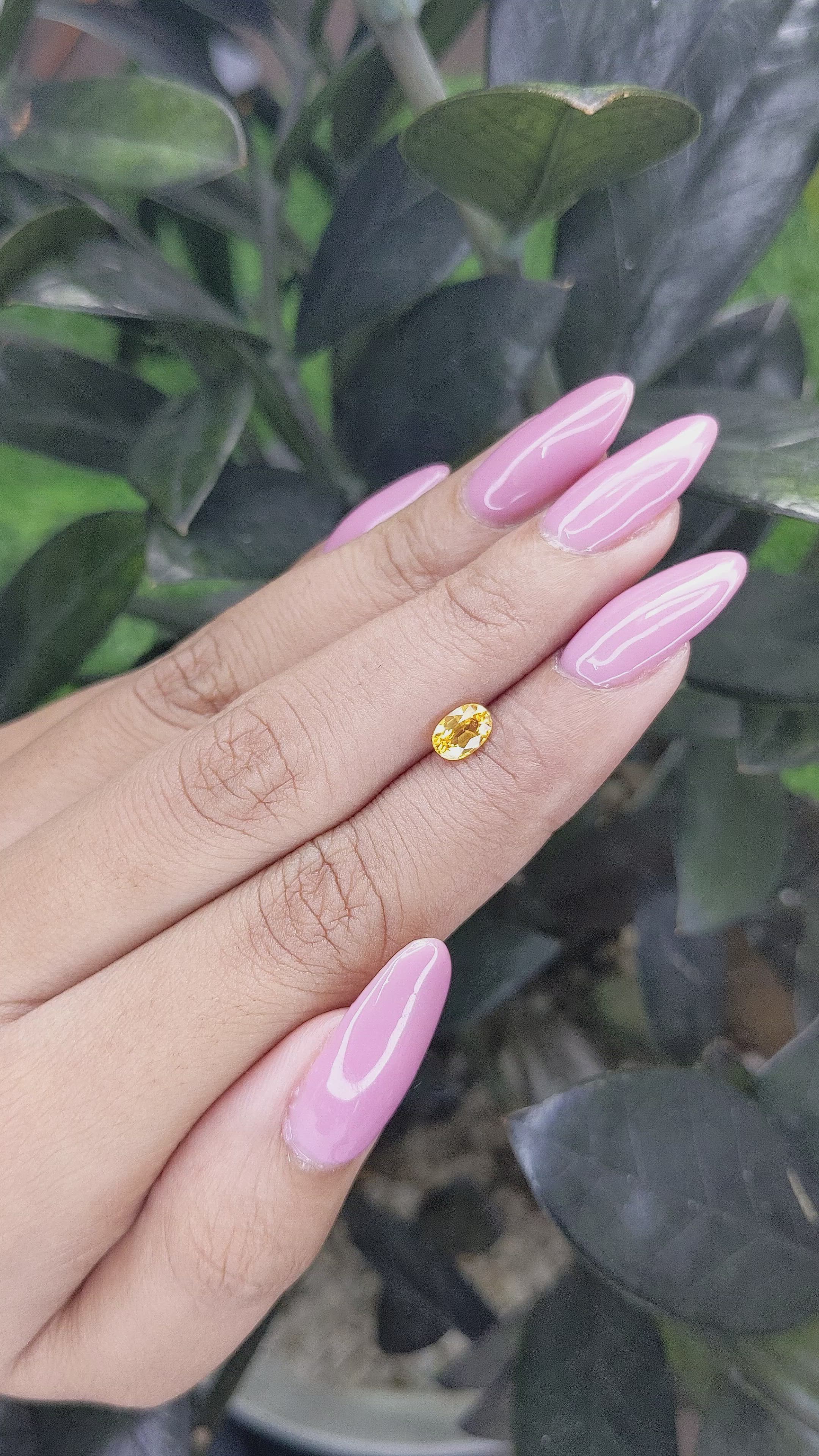 0.77 Ct. Yellow Sapphire from Madagascar Size Video