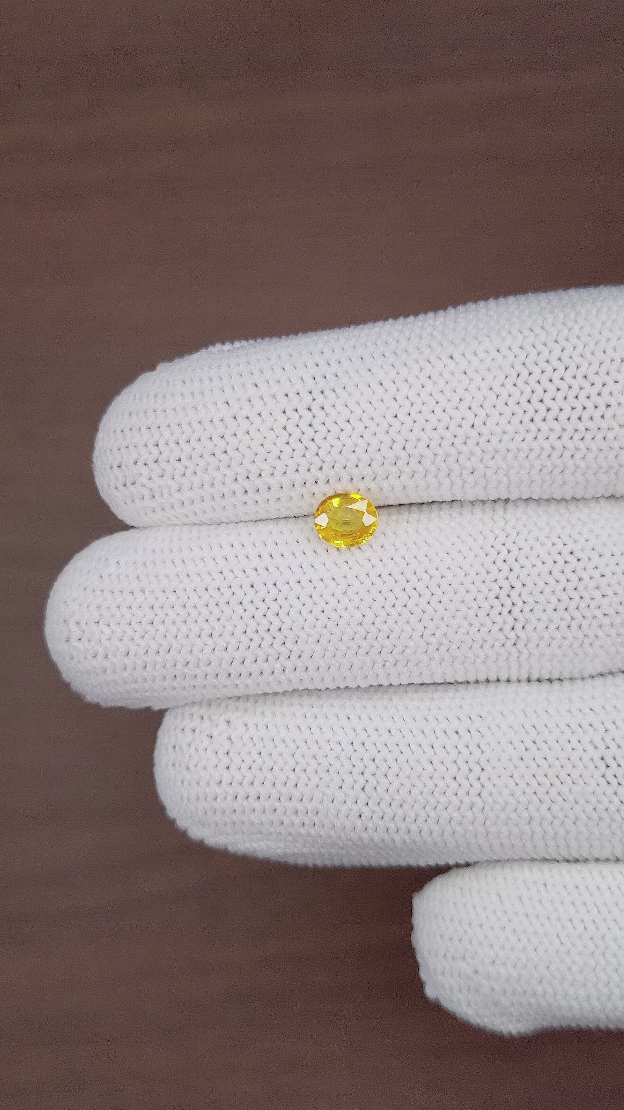 0.75 Ct. Yellow Sapphire from Madagascar Size Video