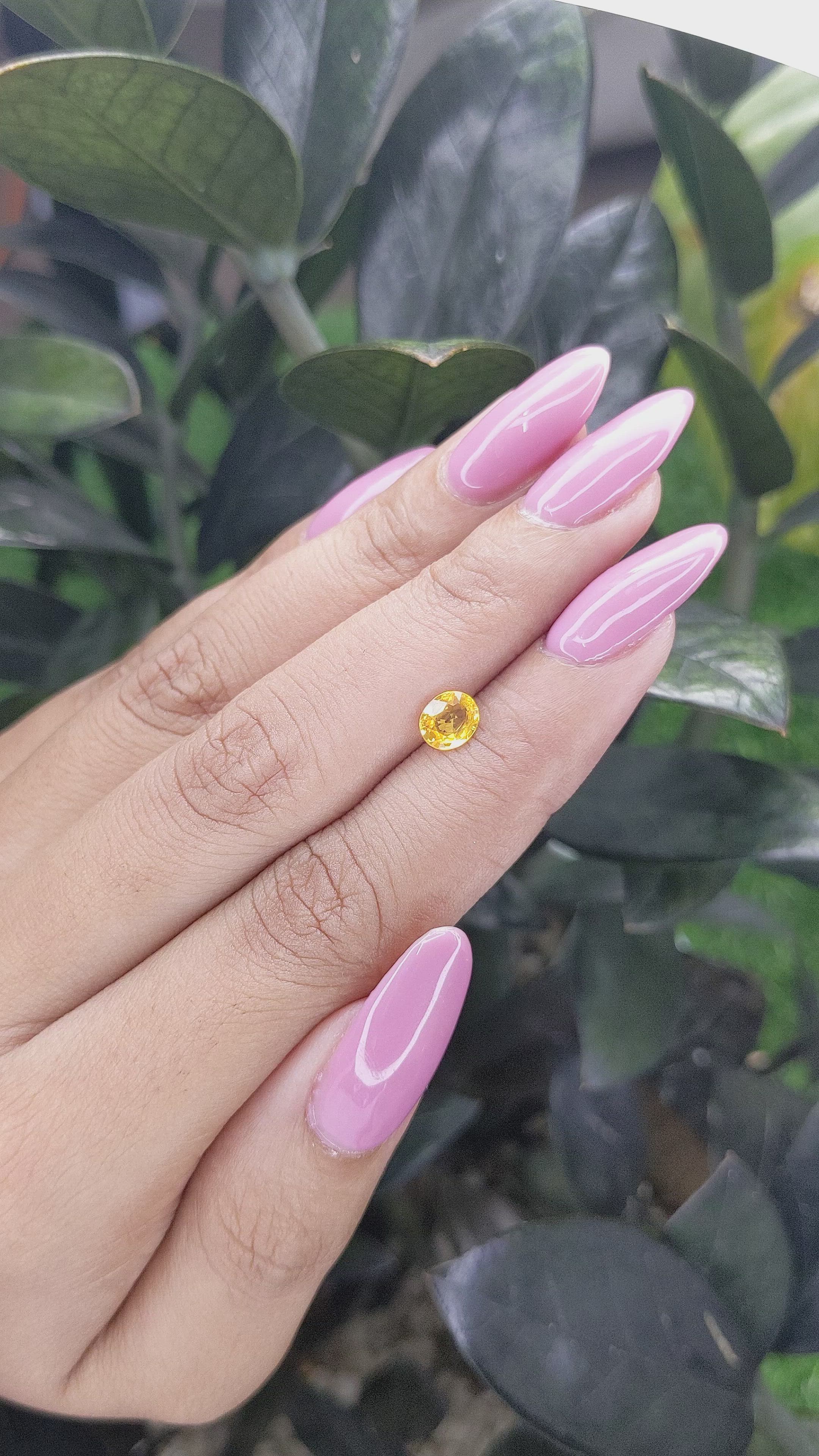 0.75 Ct. Yellow Sapphire from Madagascar Size Video