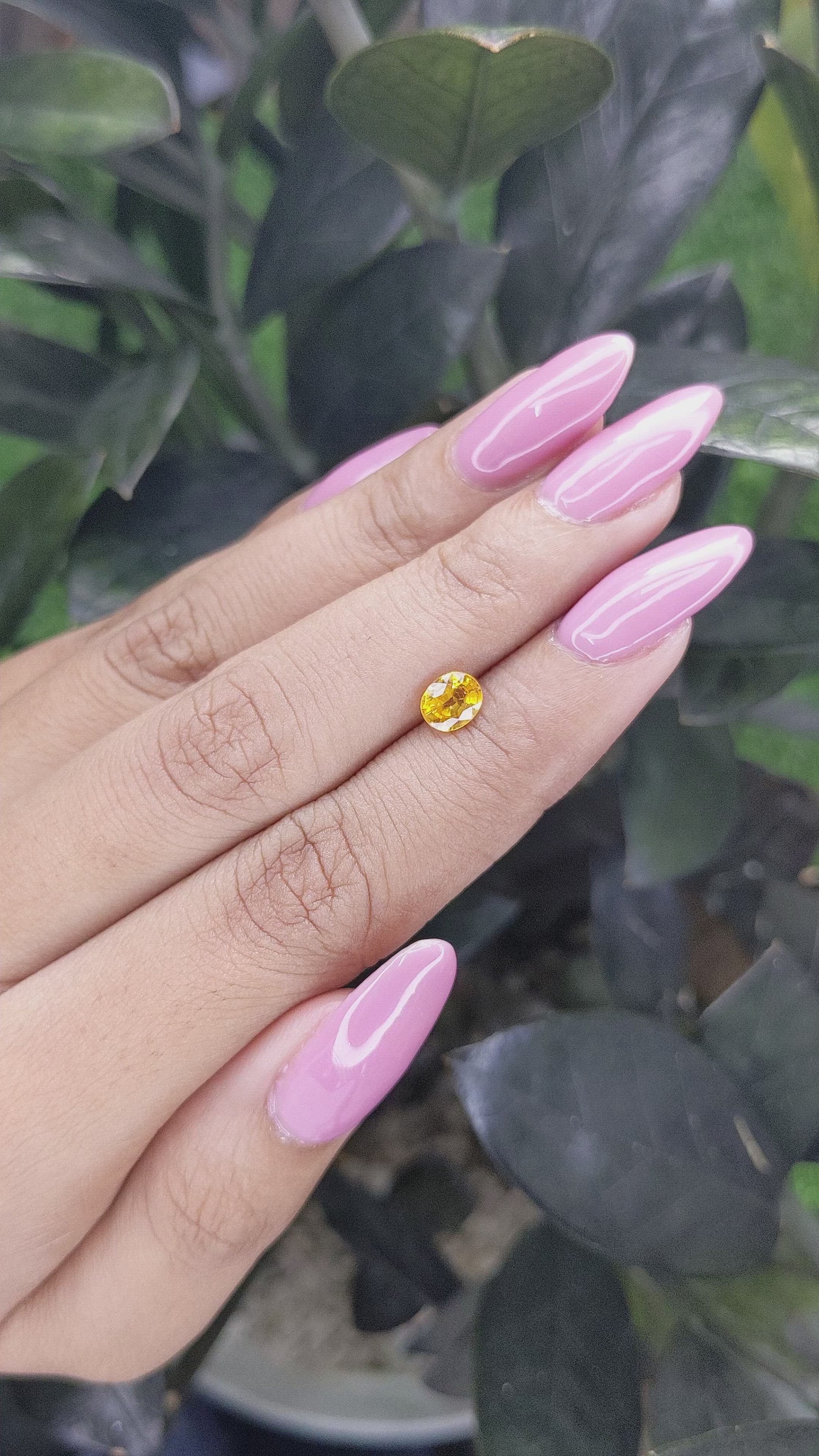 0.85 Ct. Yellow Sapphire from Madagascar Size Video