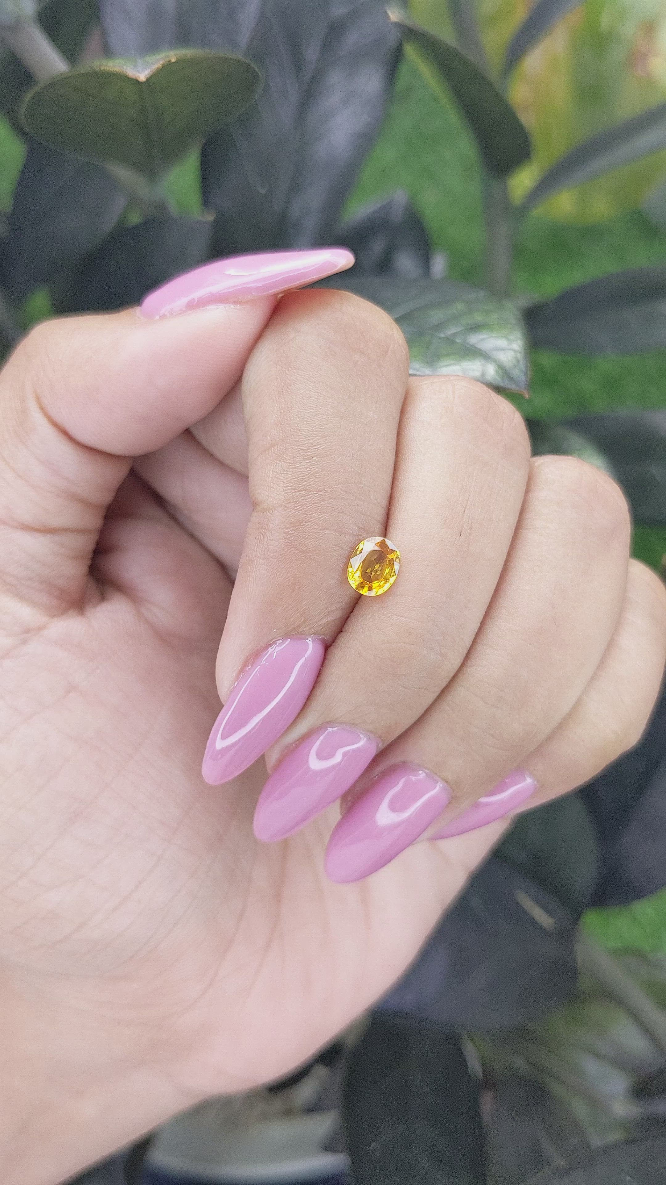 0.68 Ct. Yellow Sapphire from Madagascar Size Video