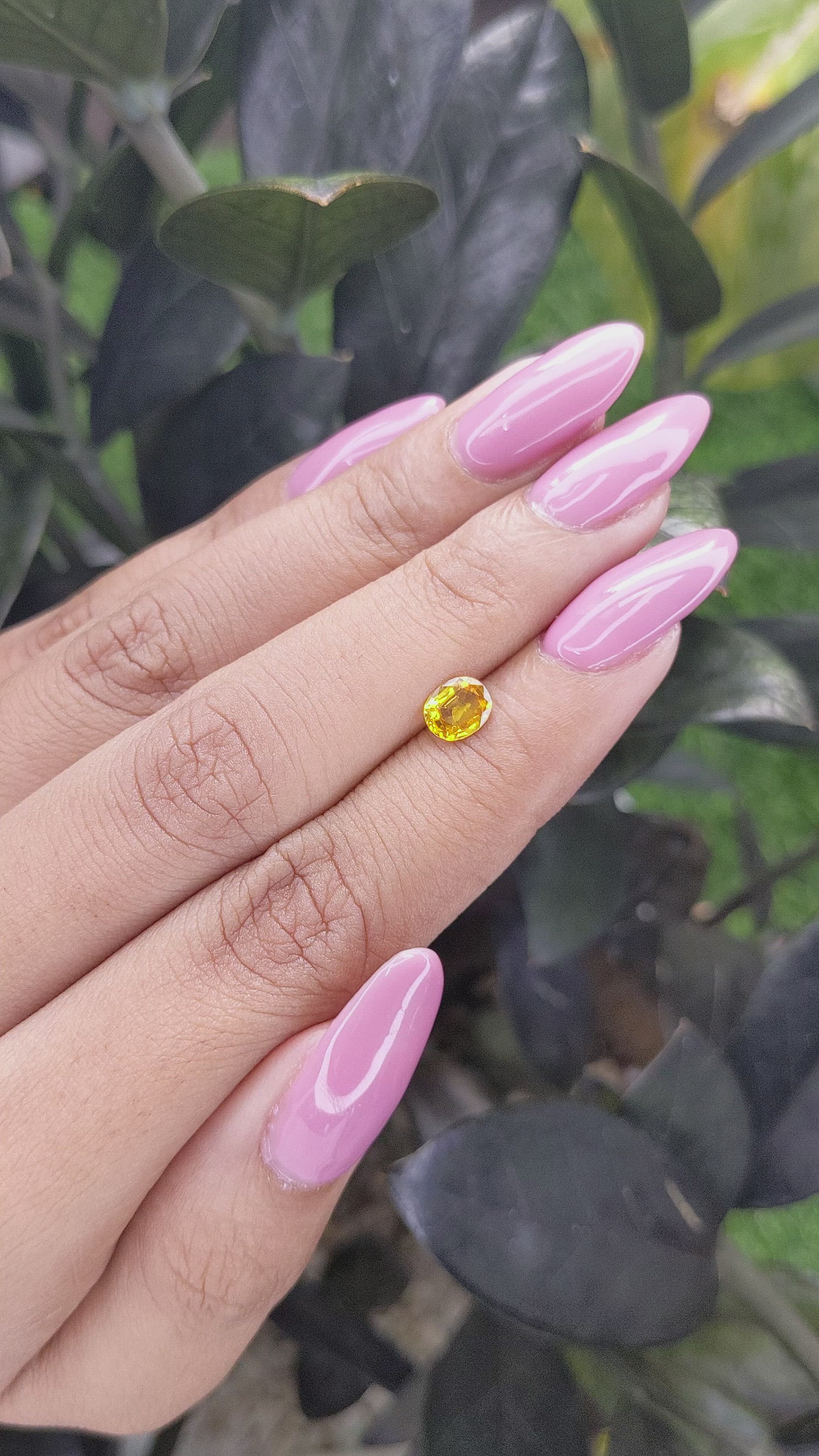 0.68 Ct. Yellow Sapphire from Madagascar Size Video