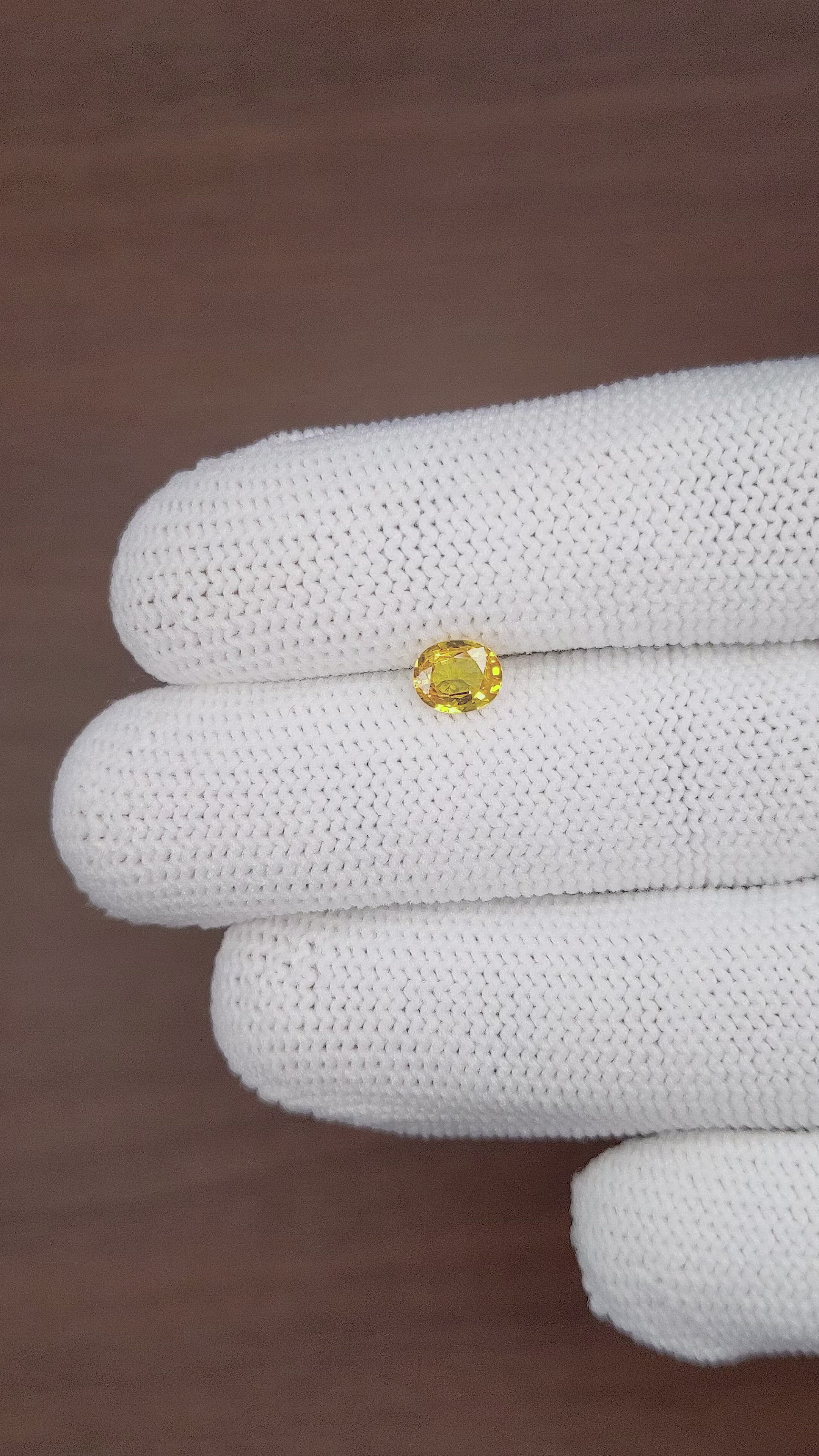 0.68 Ct. Yellow Sapphire from Madagascar Size Video