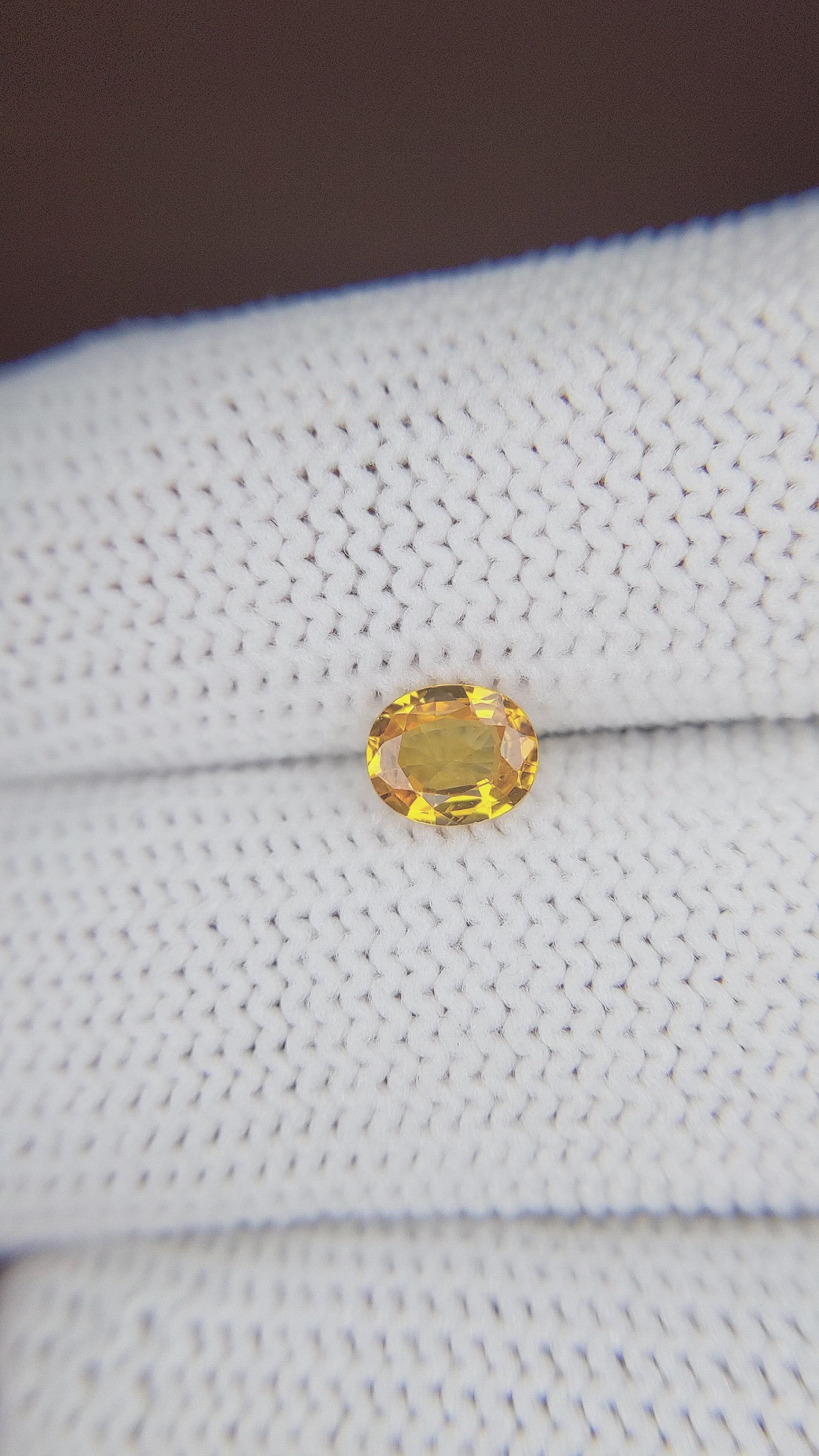 0.68 Ct. Yellow Sapphire from Madagascar Size Video
