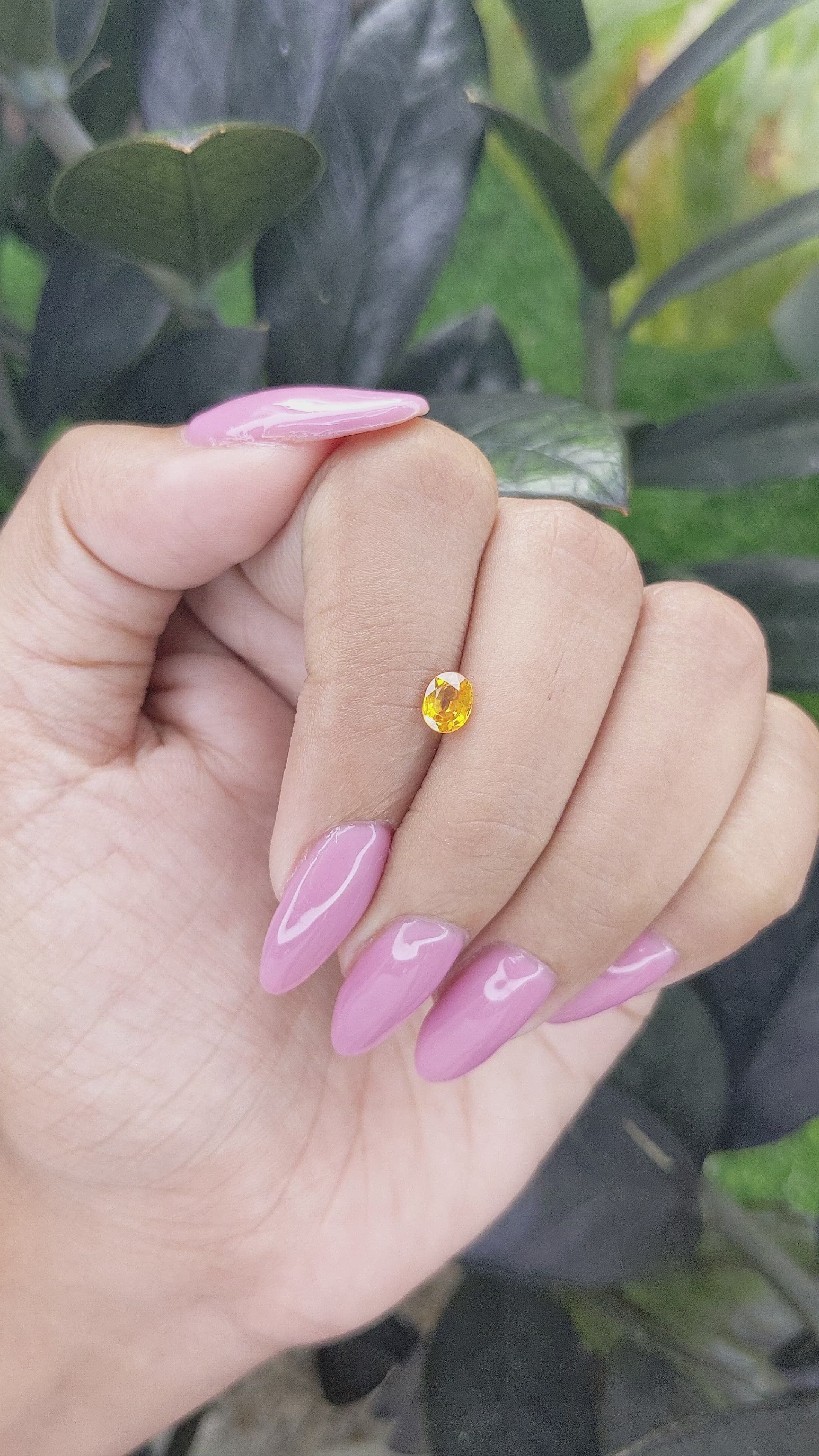 0.68 Ct. Yellow Sapphire from Madagascar Size Video