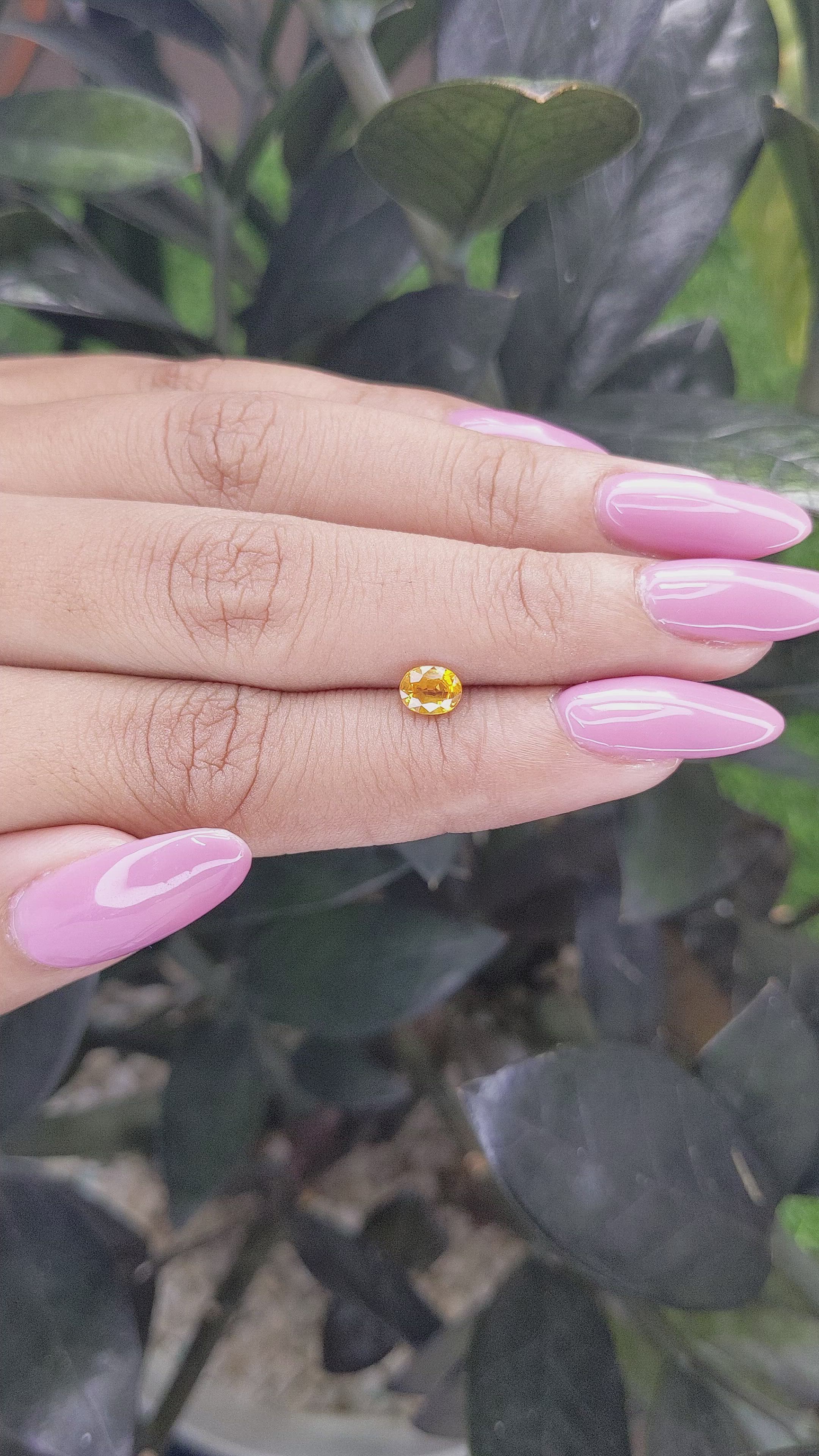 0.68 Ct. Yellow Sapphire from Madagascar Size Video