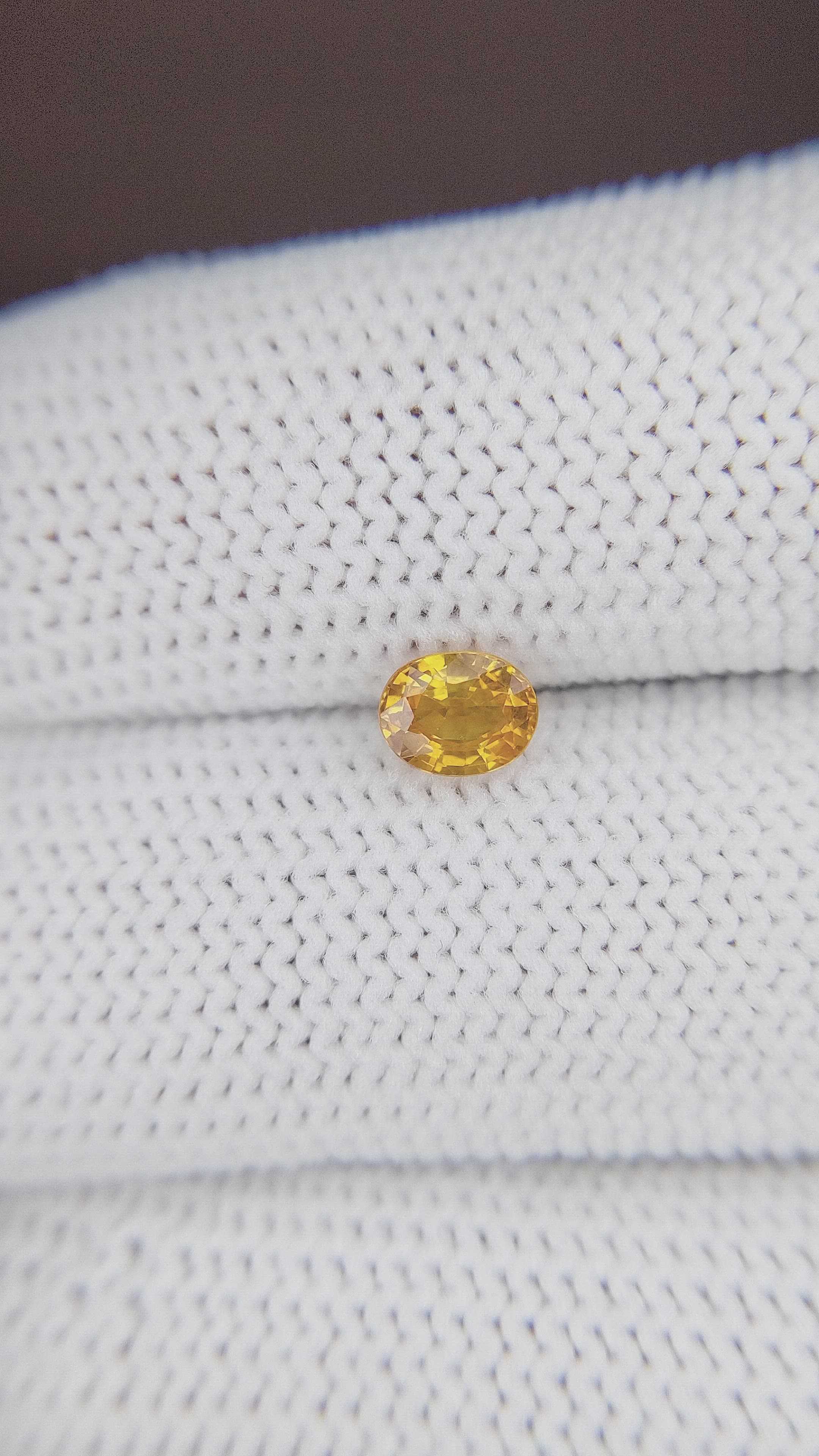 0.68 Ct. Yellow Sapphire from Madagascar Size Video