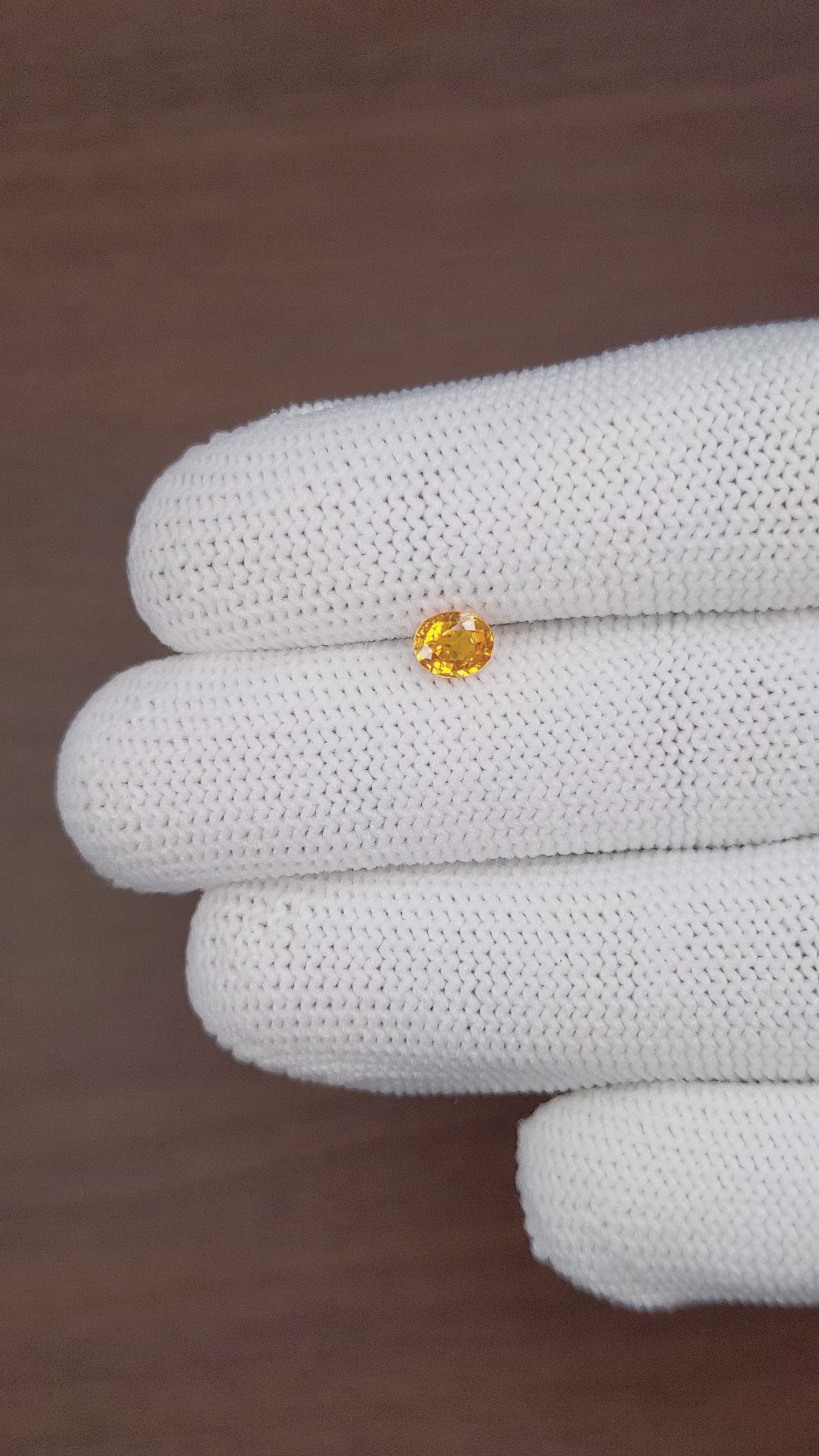 0.65 Ct. Yellow Sapphire from Madagascar Size Video