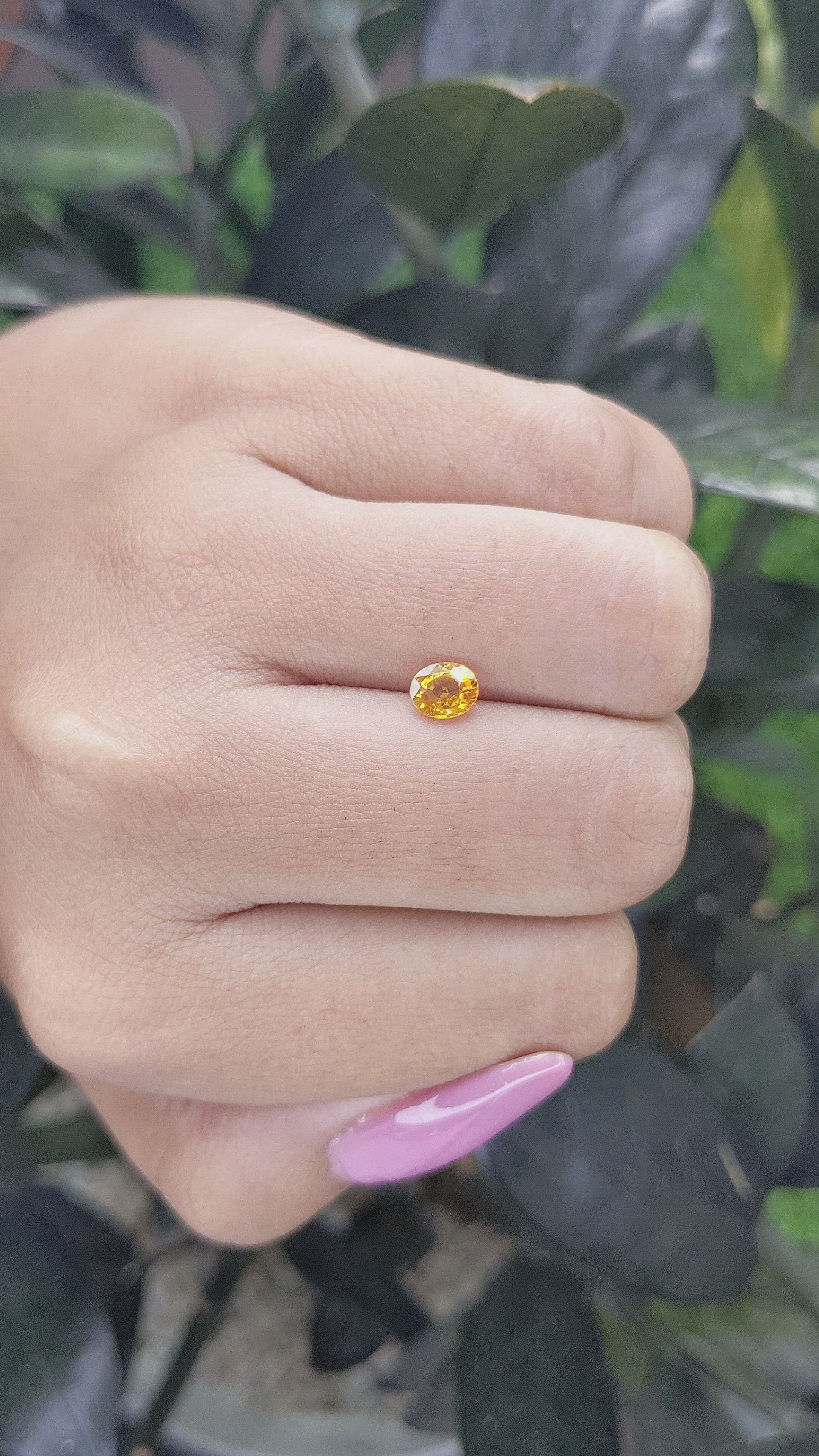 0.65 Ct. Yellow Sapphire from Madagascar Size Video