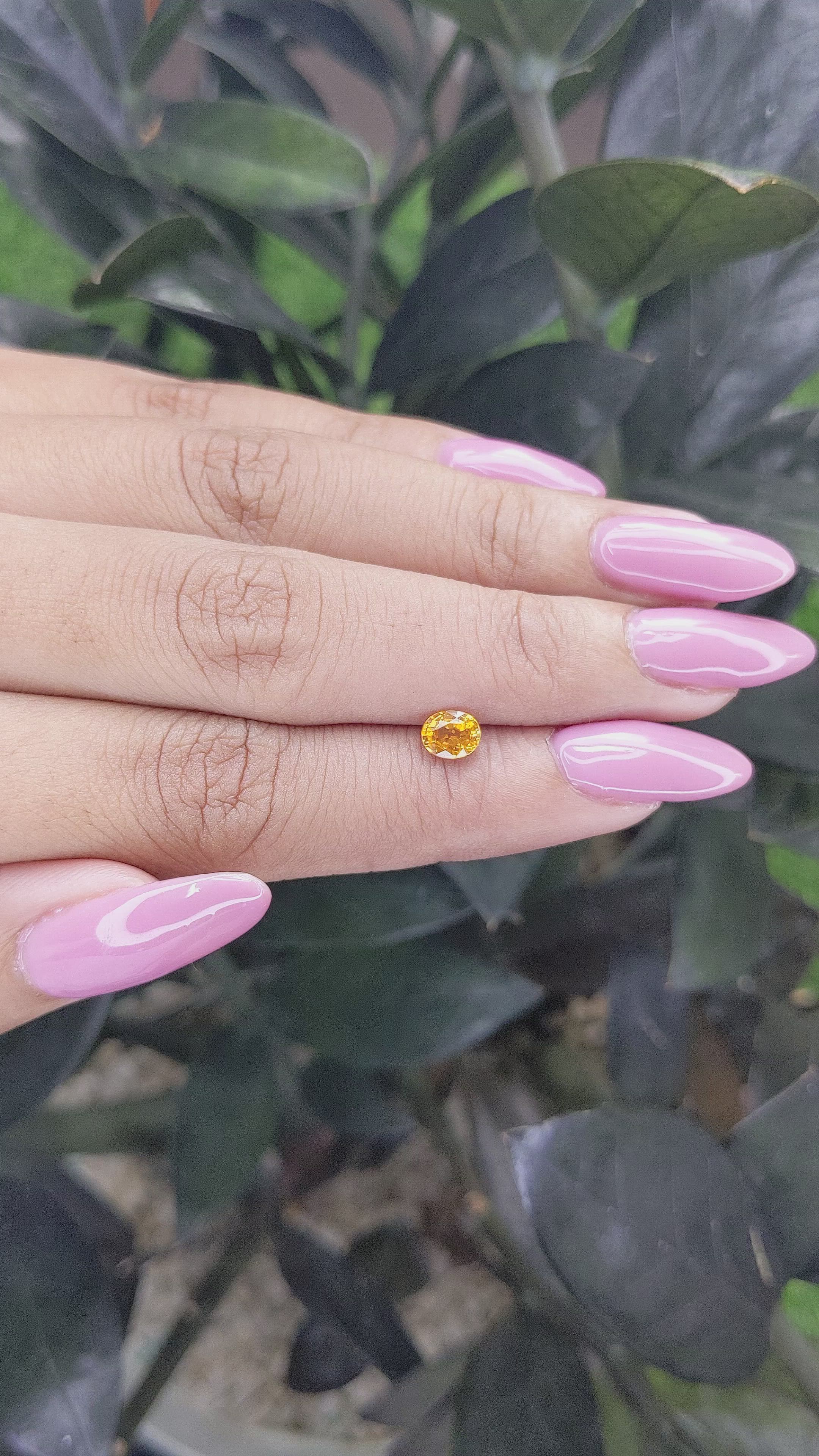 0.65 Ct. Yellow Sapphire from Madagascar Size Video