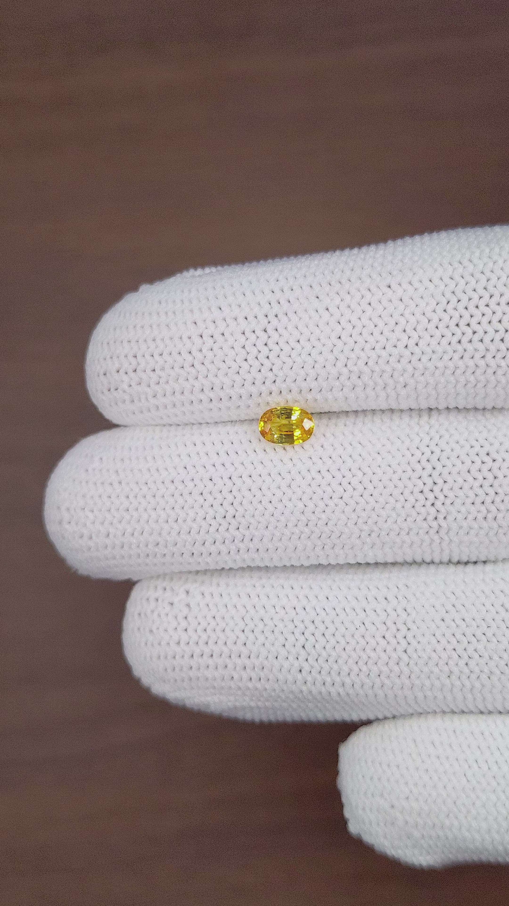0.60 Ct. Yellow Sapphire from Madagascar Size Video