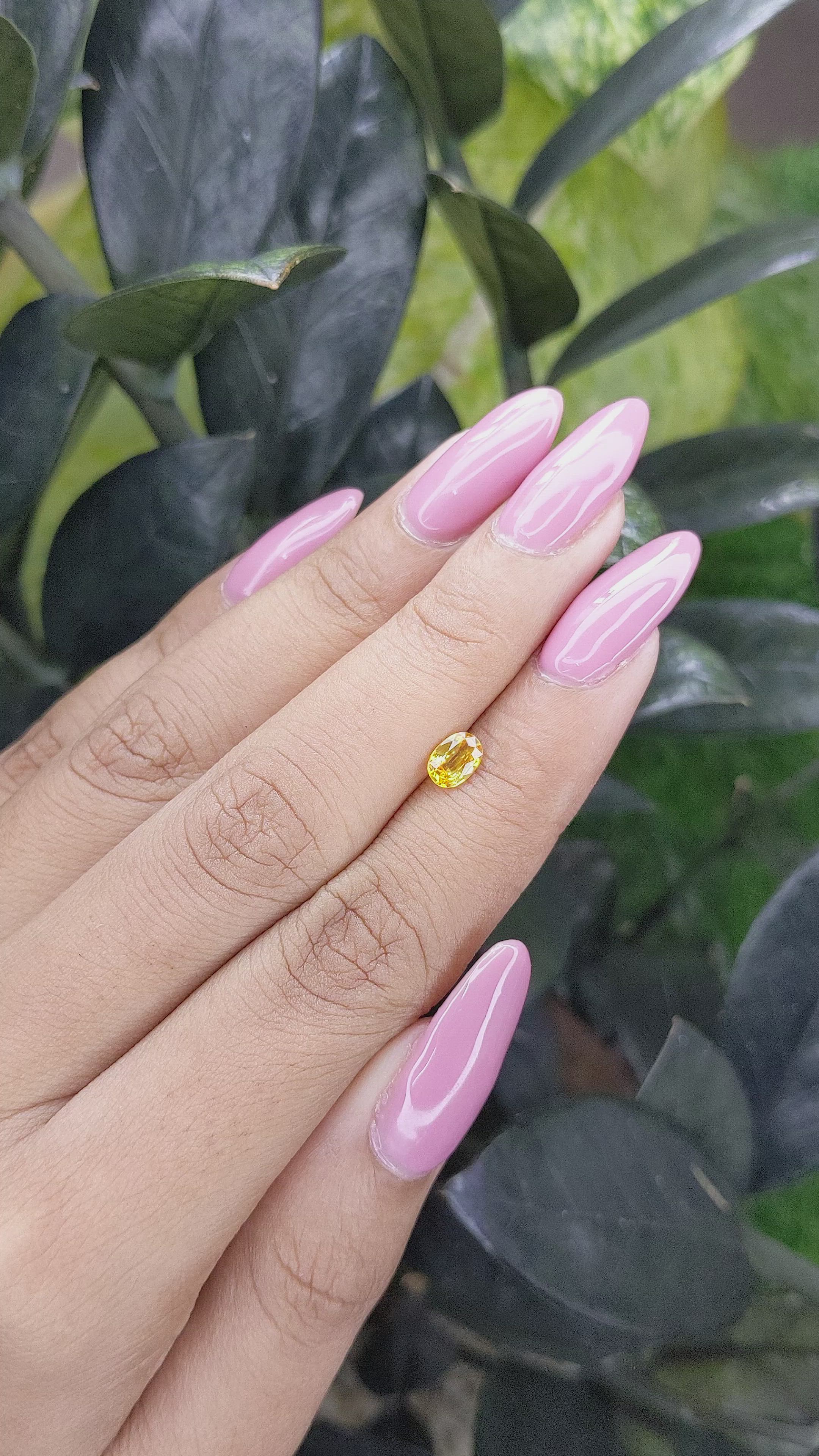 0.60 Ct. Yellow Sapphire from Madagascar Size Video