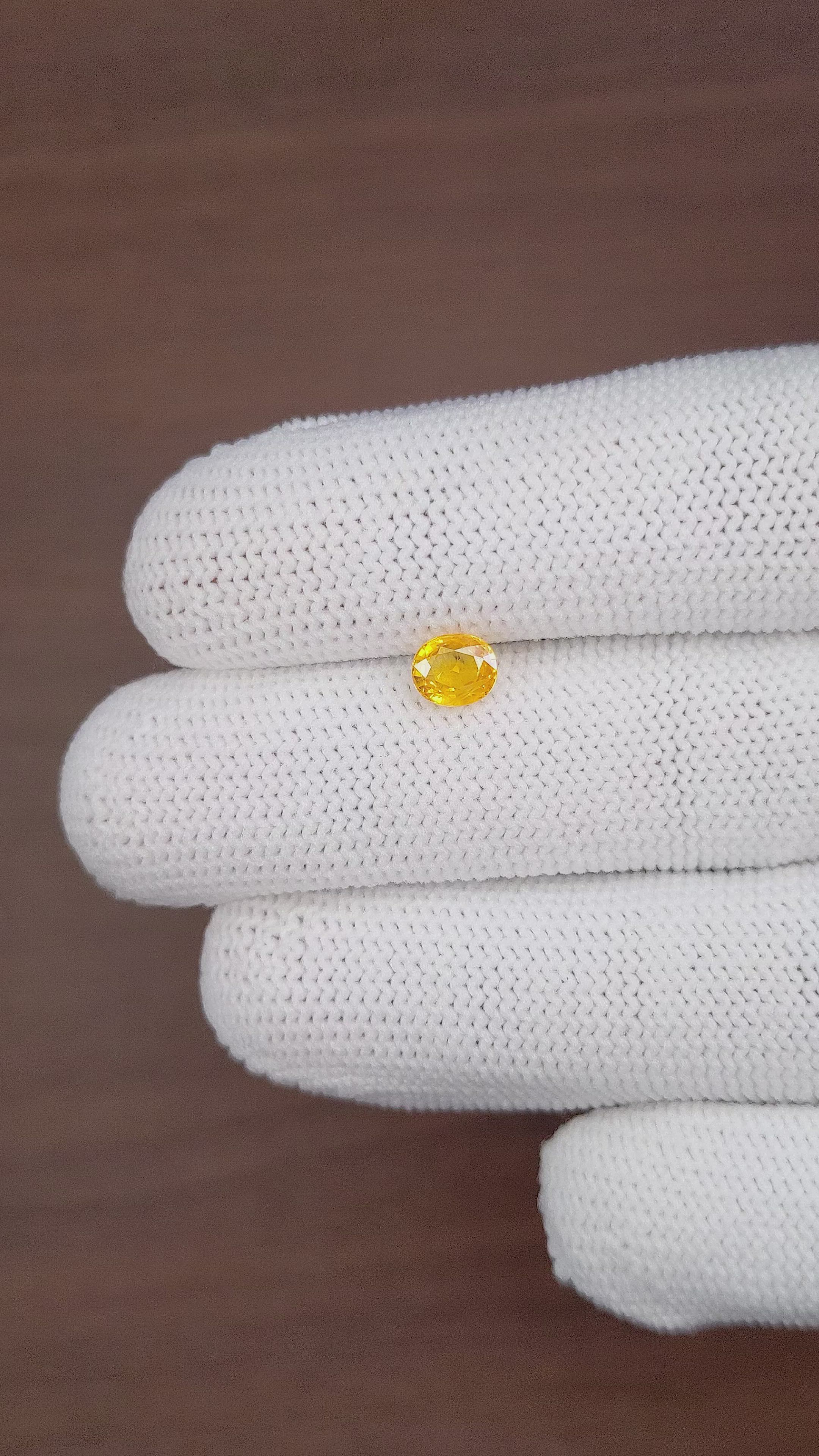 0.89 Ct. Yellow Sapphire from Madagascar Size Video