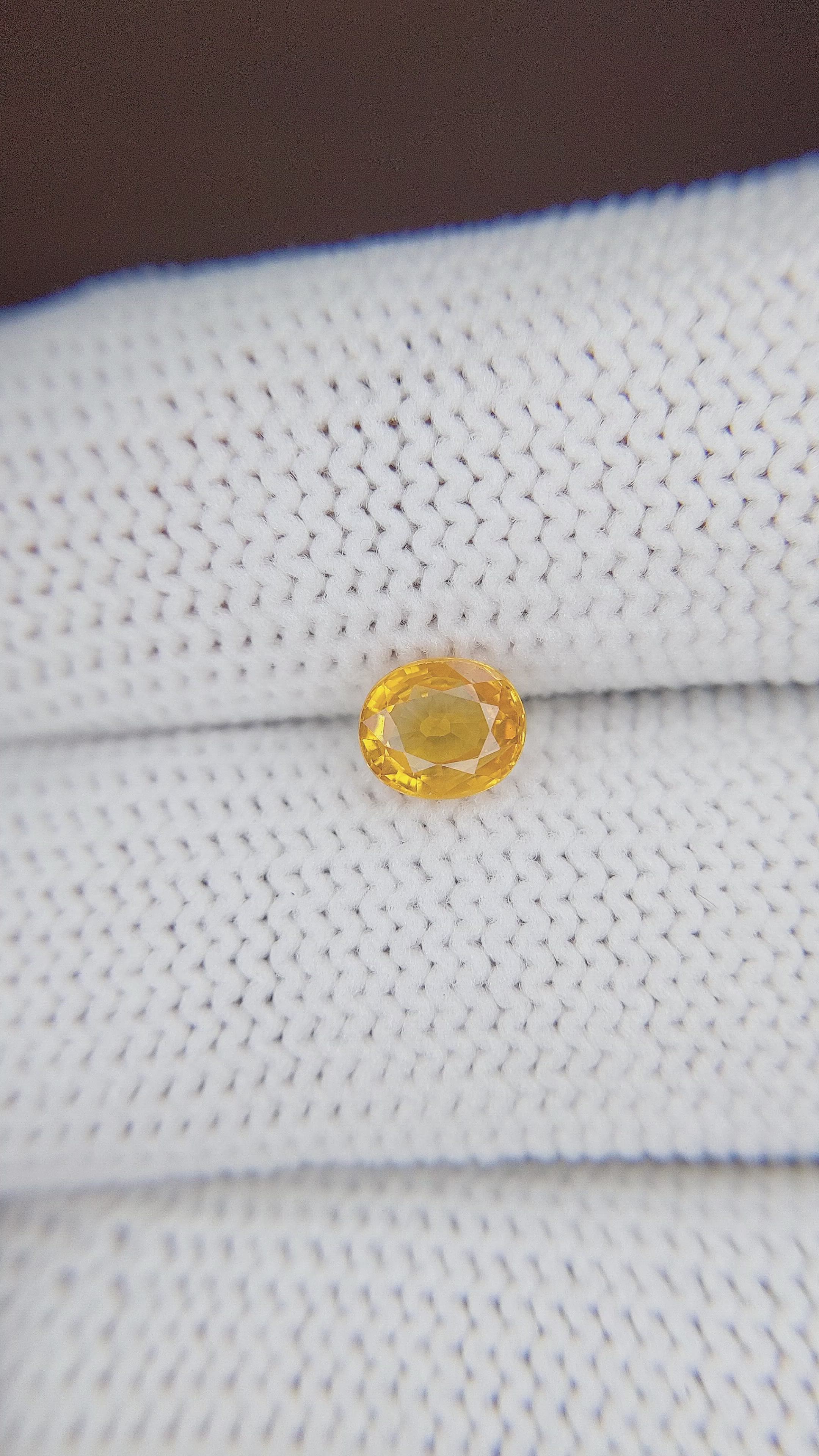 0.89 Ct. Yellow Sapphire from Madagascar Size Video