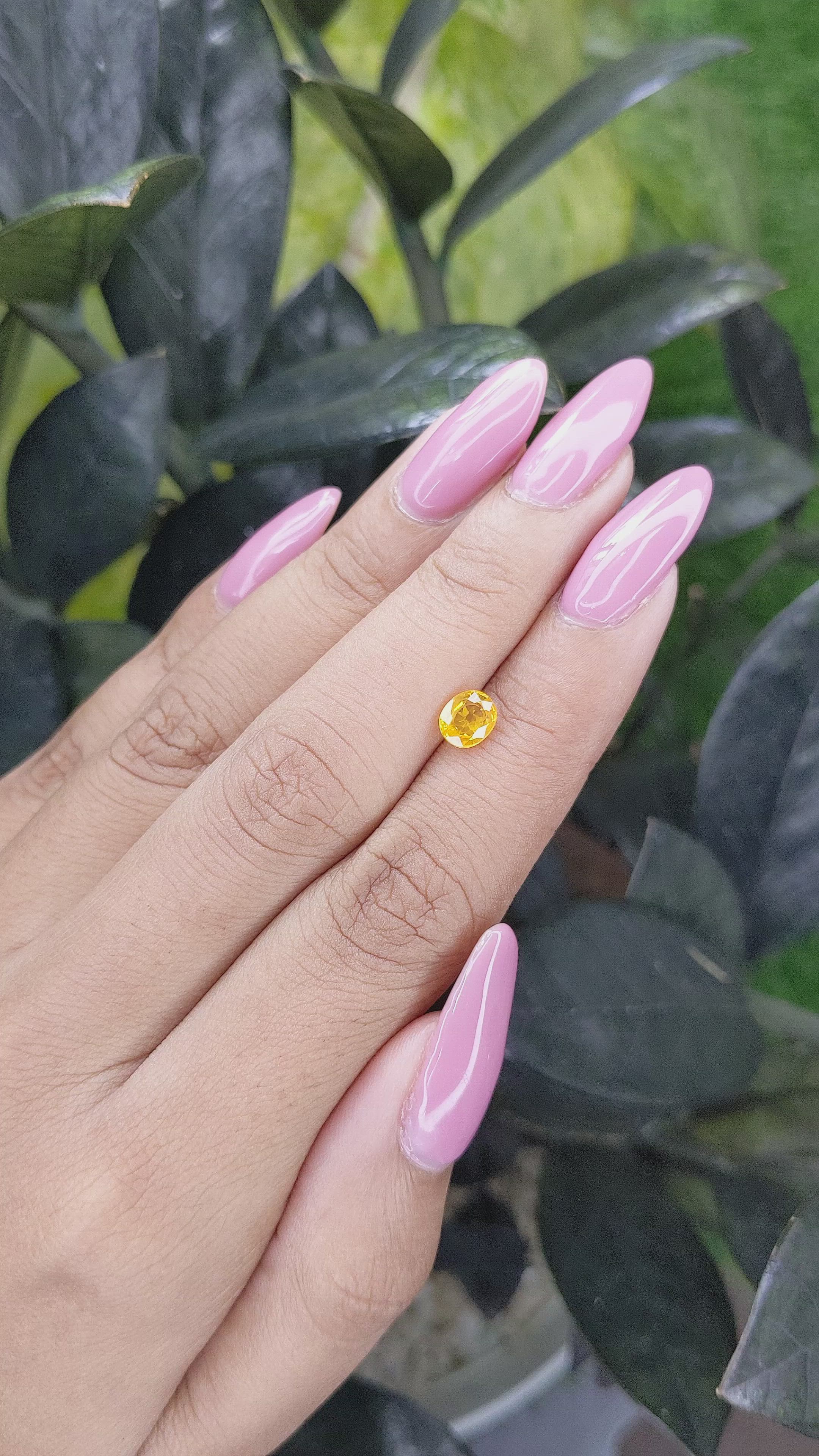 0.89 Ct. Yellow Sapphire from Madagascar Size Video