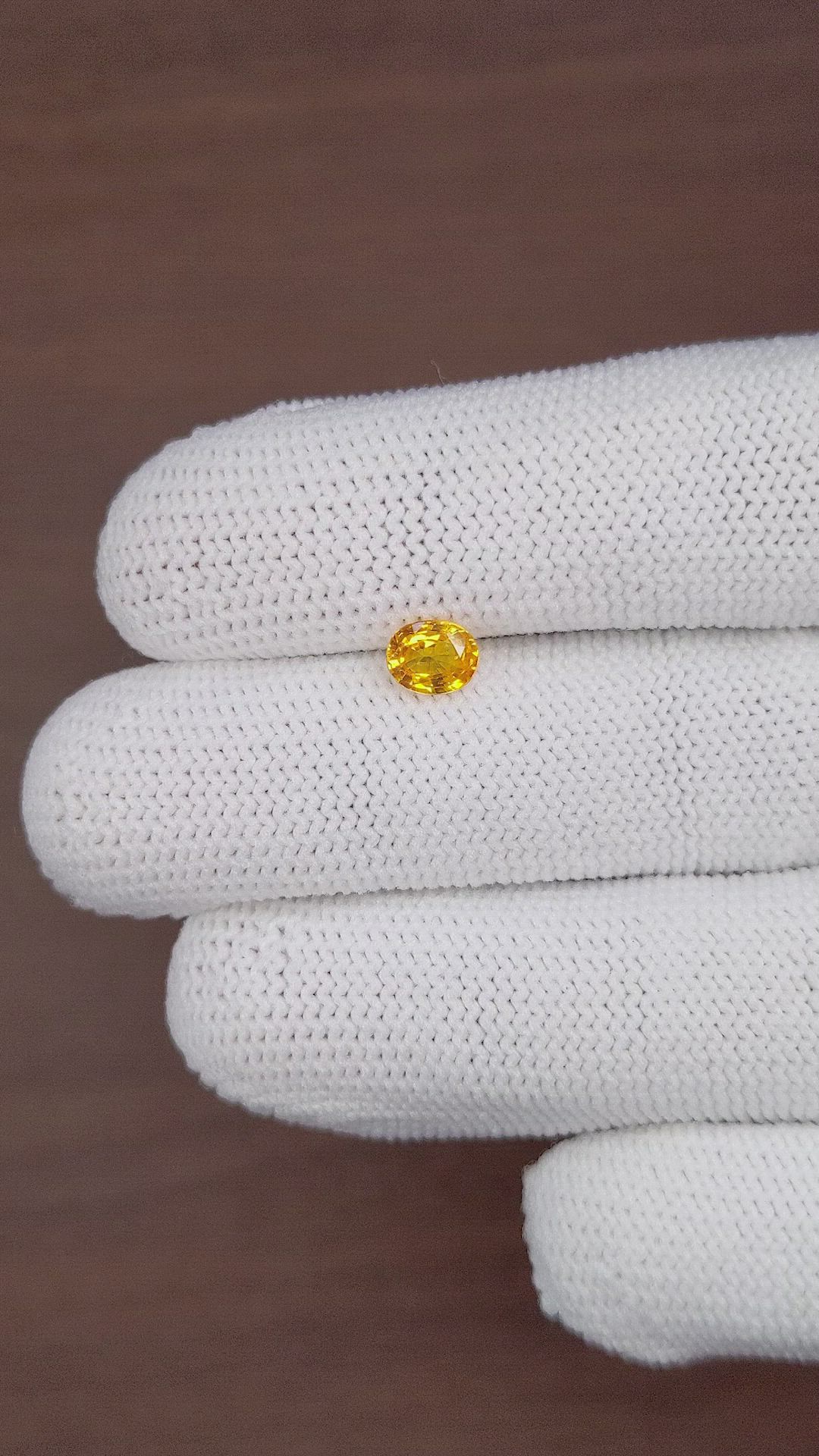 0.74 Ct. Yellow Sapphire from Madagascar Size Video