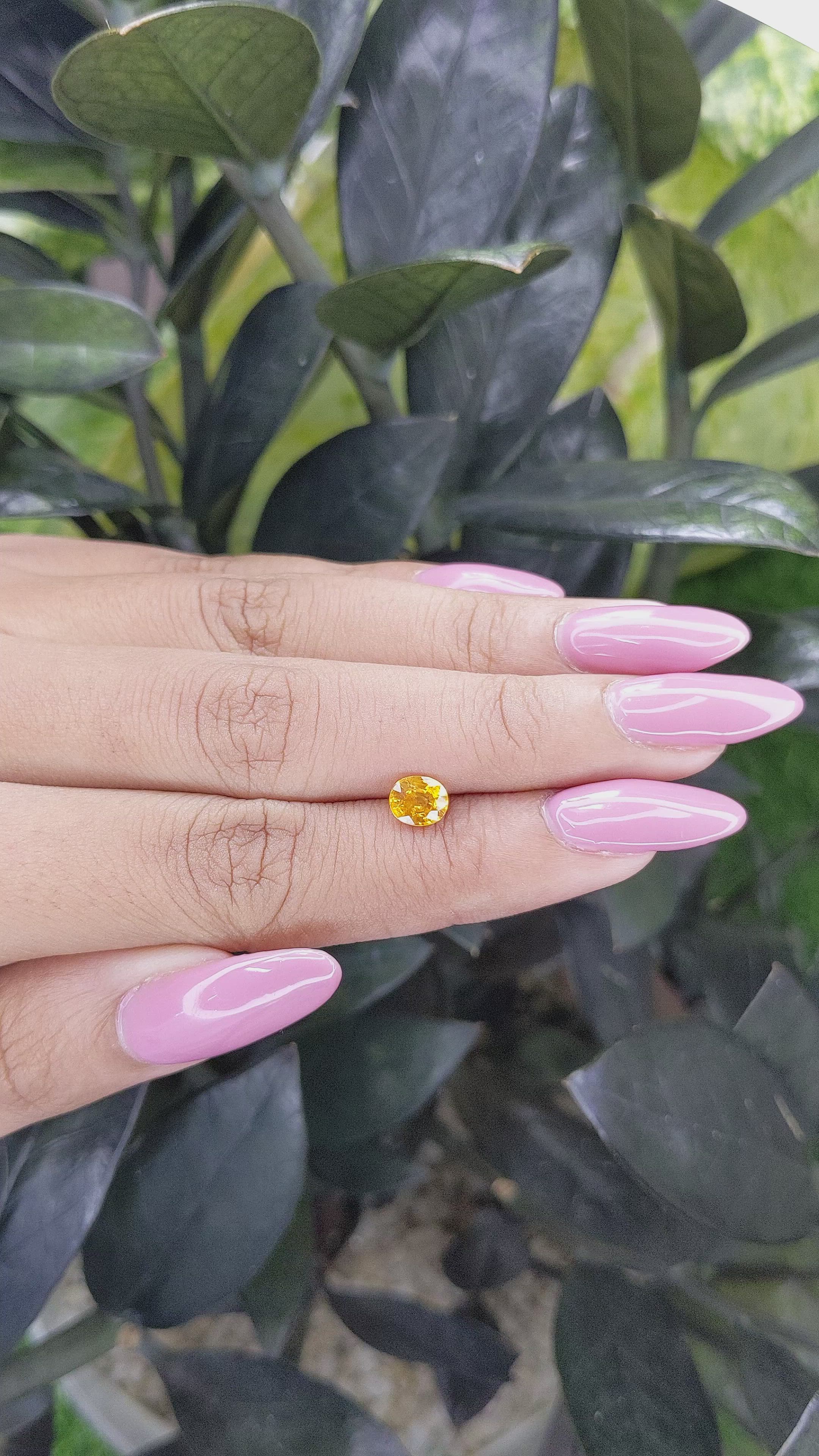 0.91 Ct. Yellow Sapphire from Madagascar Size Video