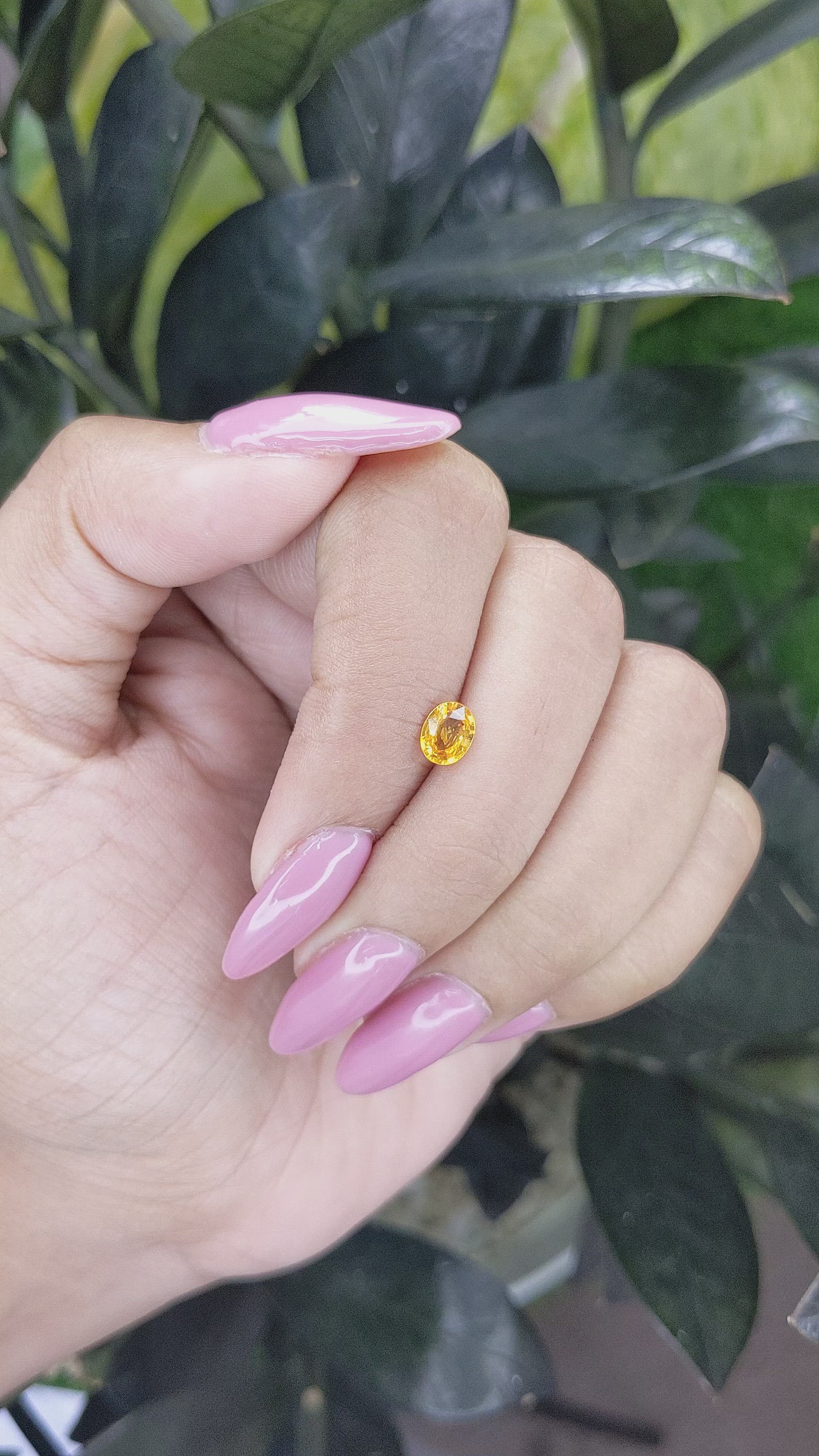 0.65 Ct. Yellow Sapphire from Madagascar Size Video