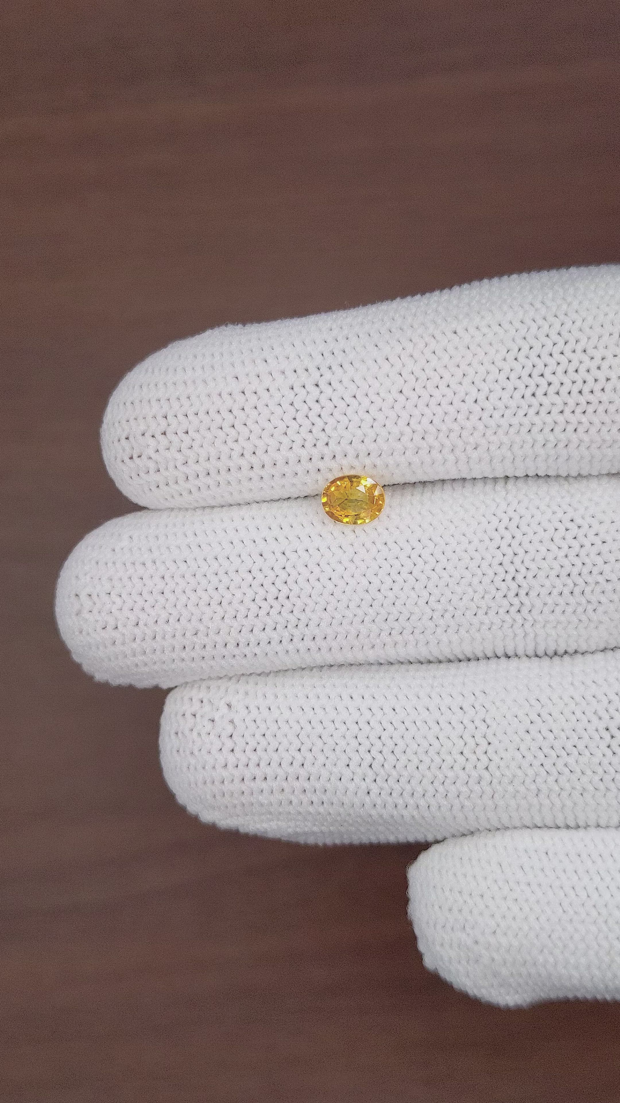 0.65 Ct. Yellow Sapphire from Madagascar Size Video