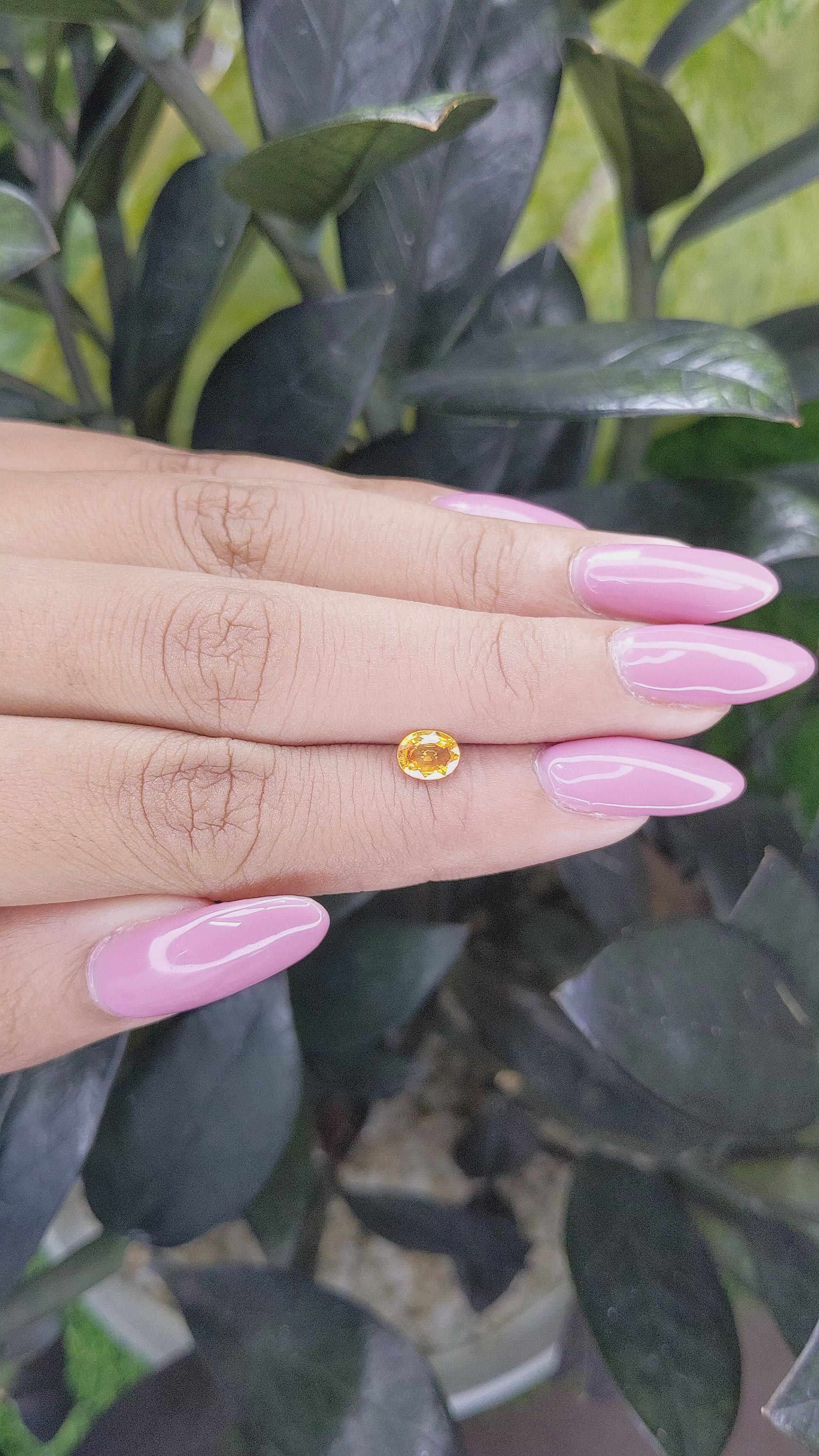 0.65 Ct. Yellow Sapphire from Madagascar Size Video