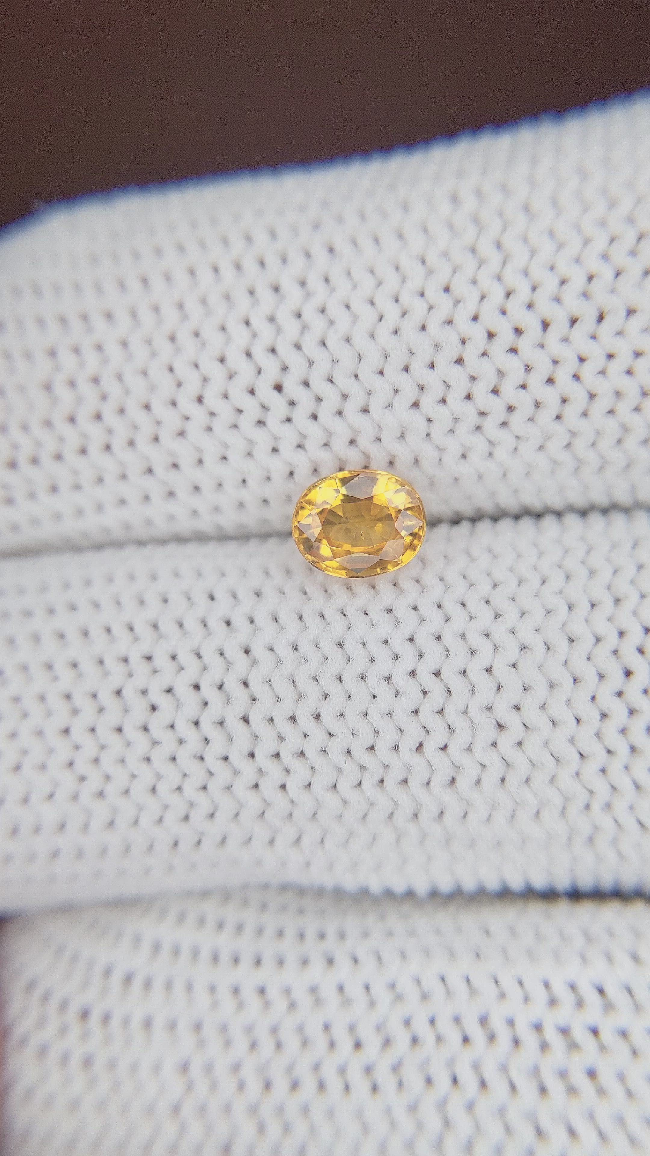 0.86 Ct. Yellow Sapphire from Madagascar Size Video