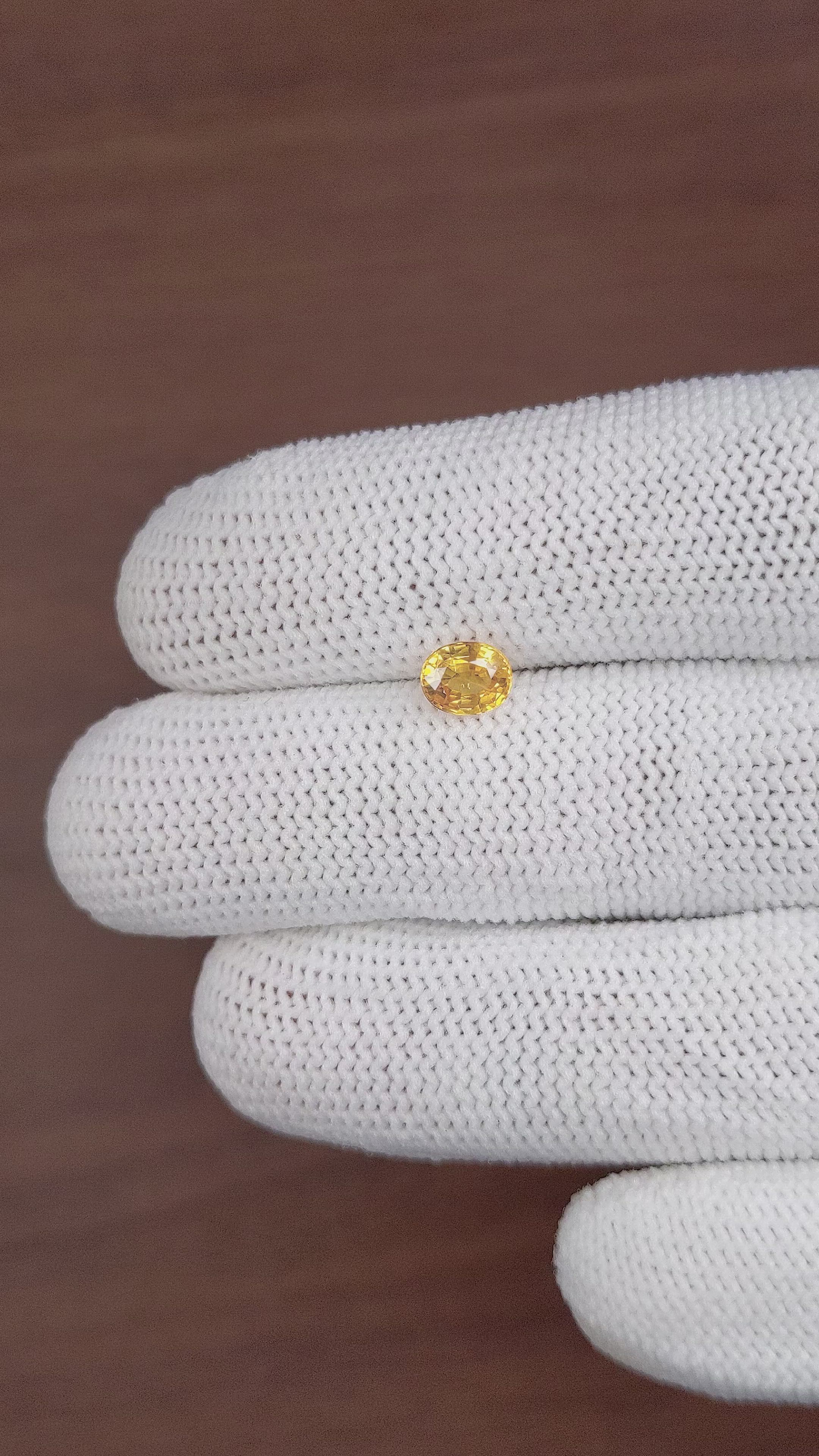 0.86 Ct. Yellow Sapphire from Madagascar Size Video