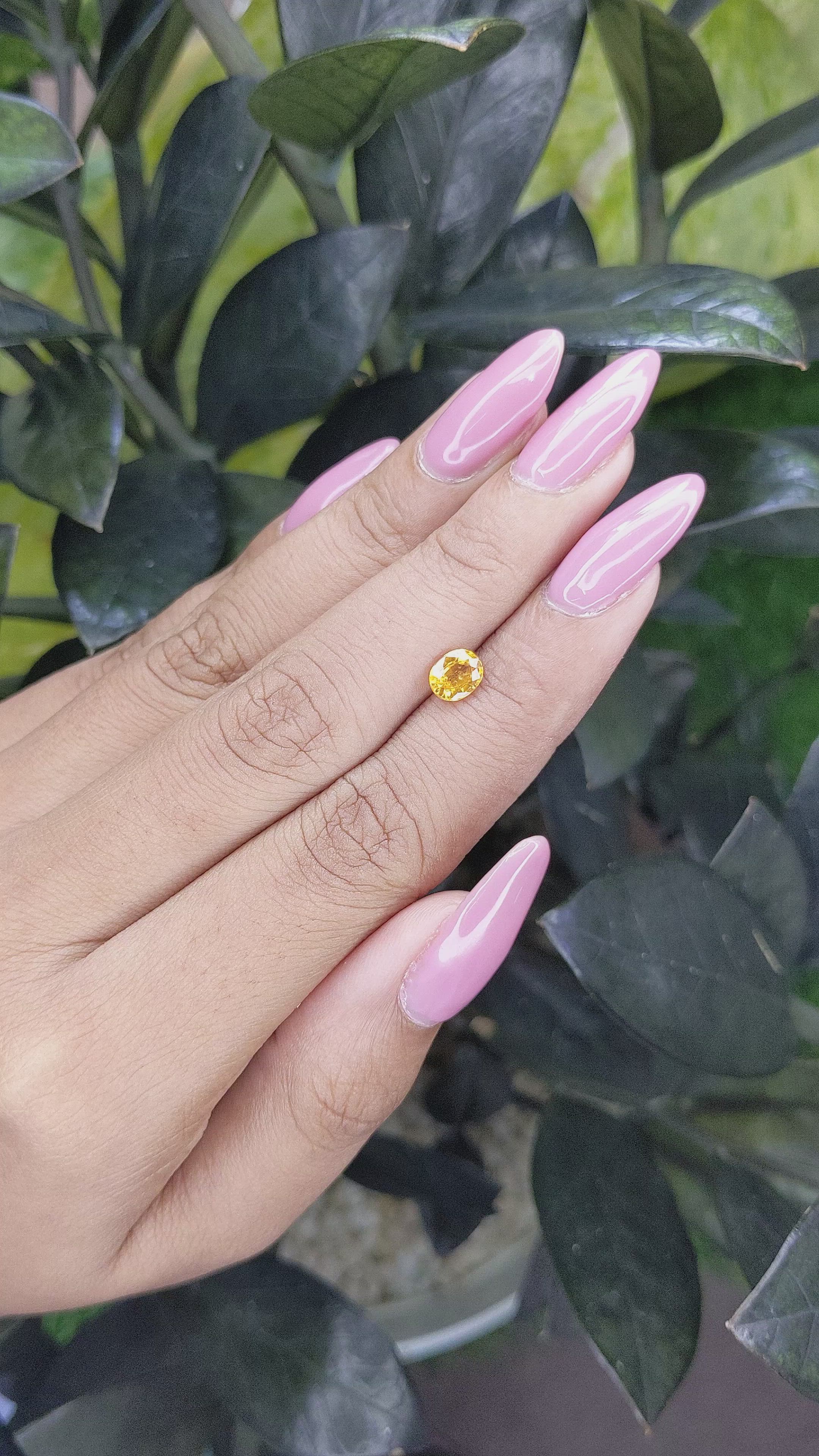 0.86 Ct. Yellow Sapphire from Madagascar Size Video