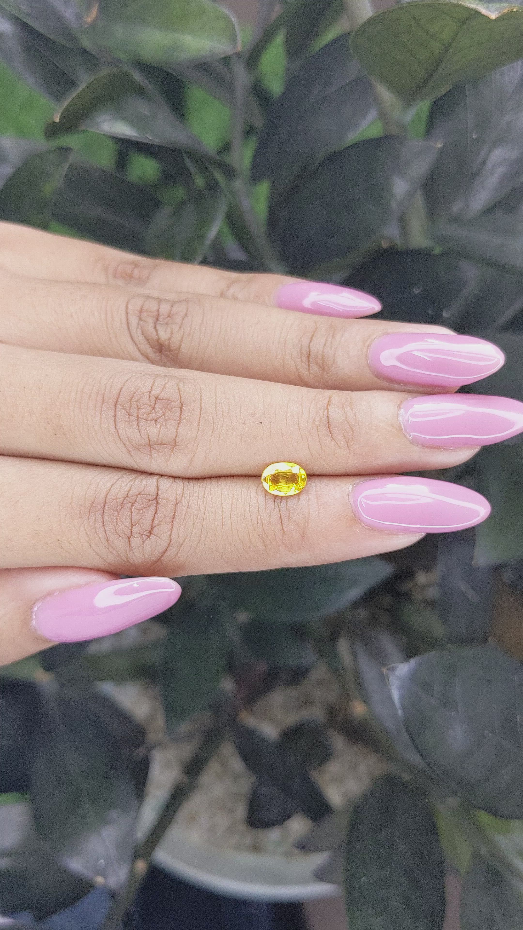 0.84 Ct. Yellow Sapphire from Madagascar Size Video