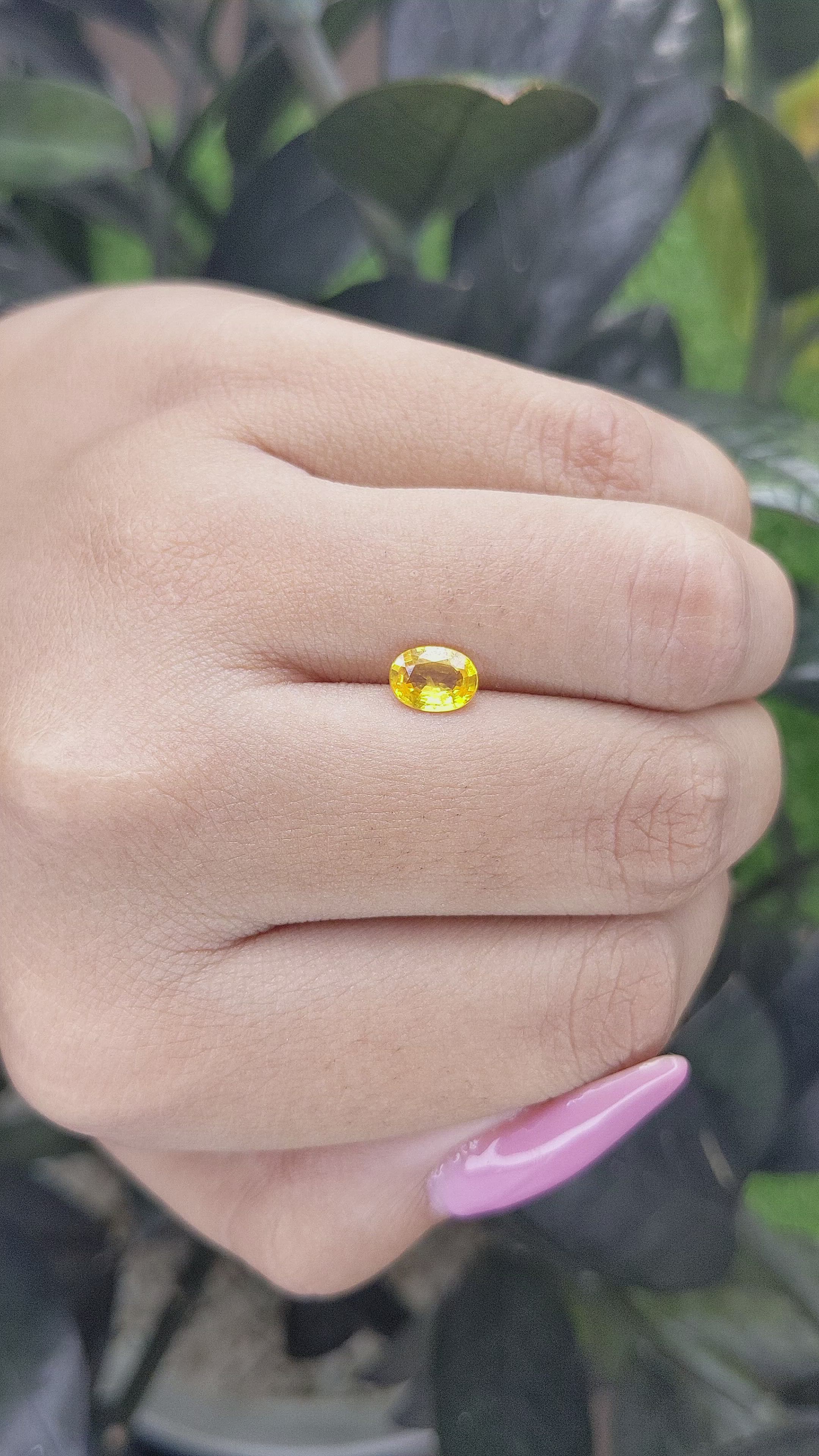 0.84 Ct. Yellow Sapphire from Madagascar Size Video